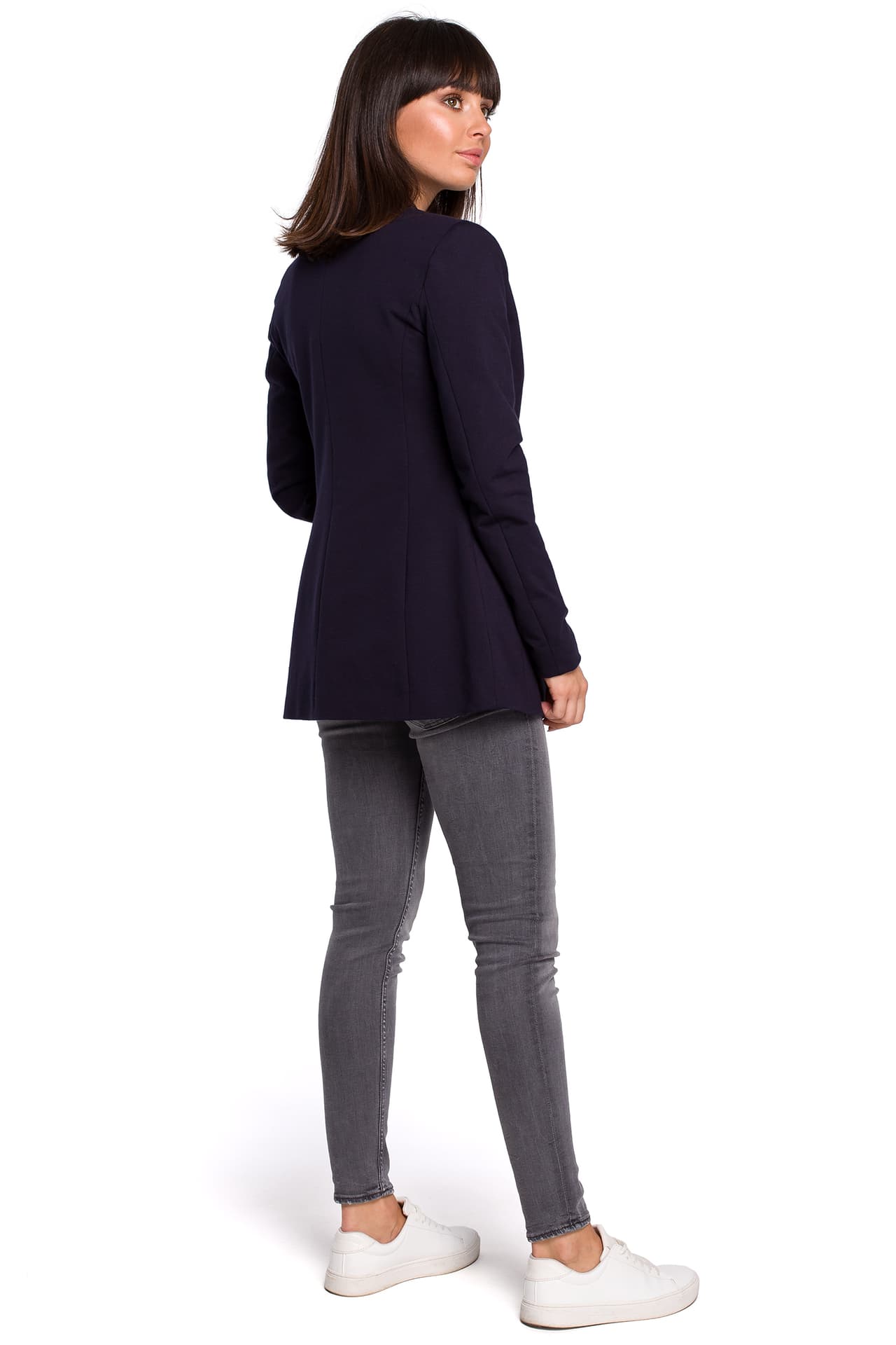 

B103 Żakiet dzianinowy Plus Size bez zapięcia - granat (kolor granat, rozmiar 3XL)