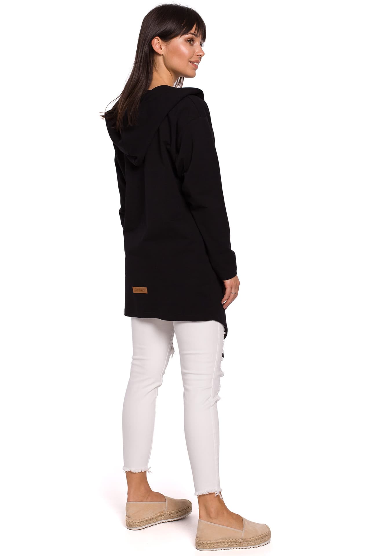 

B137 Blezer bez zapięcia z kapturem - czarny (kolor czarny, rozmiar XXL/XXXL)