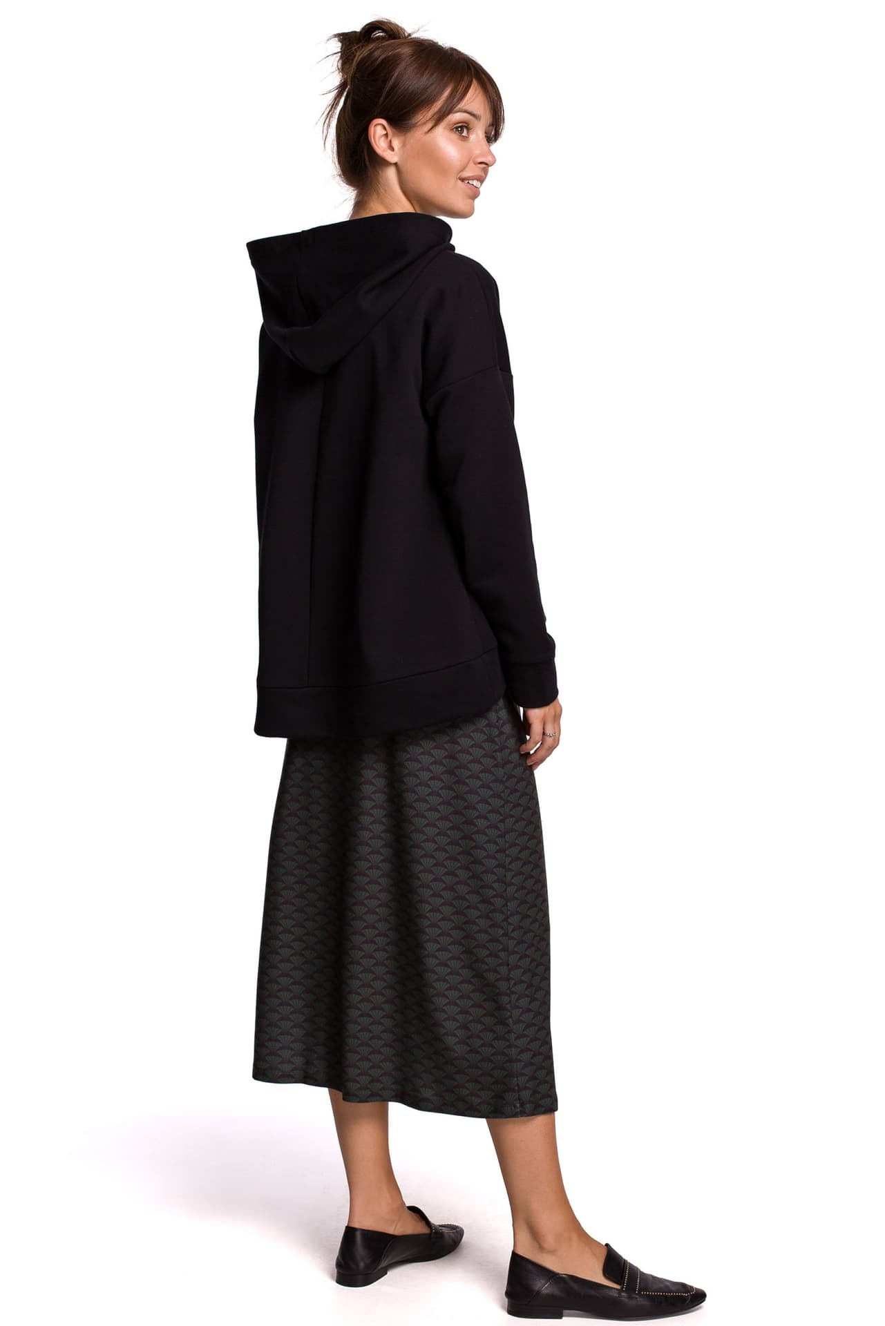 

B166 Bluza z kieszenią kangurek i kapturem - czarna (kolor czarny, rozmiar 2XL/3XL)