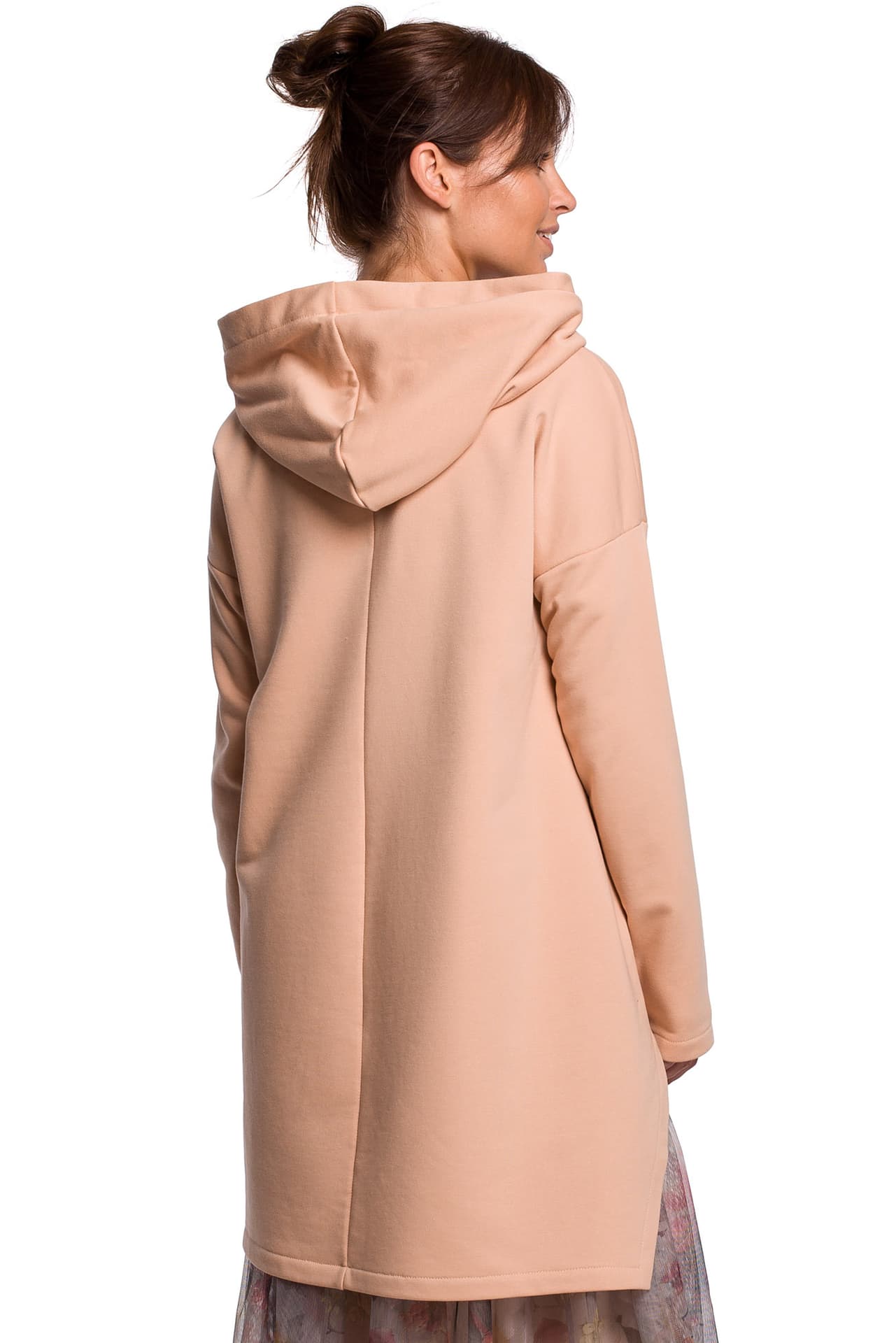 

B179 Bluza z asymetrycznym rozcięciem - beżowa (kolor beżowy, rozmiar 2XL/3XL)
