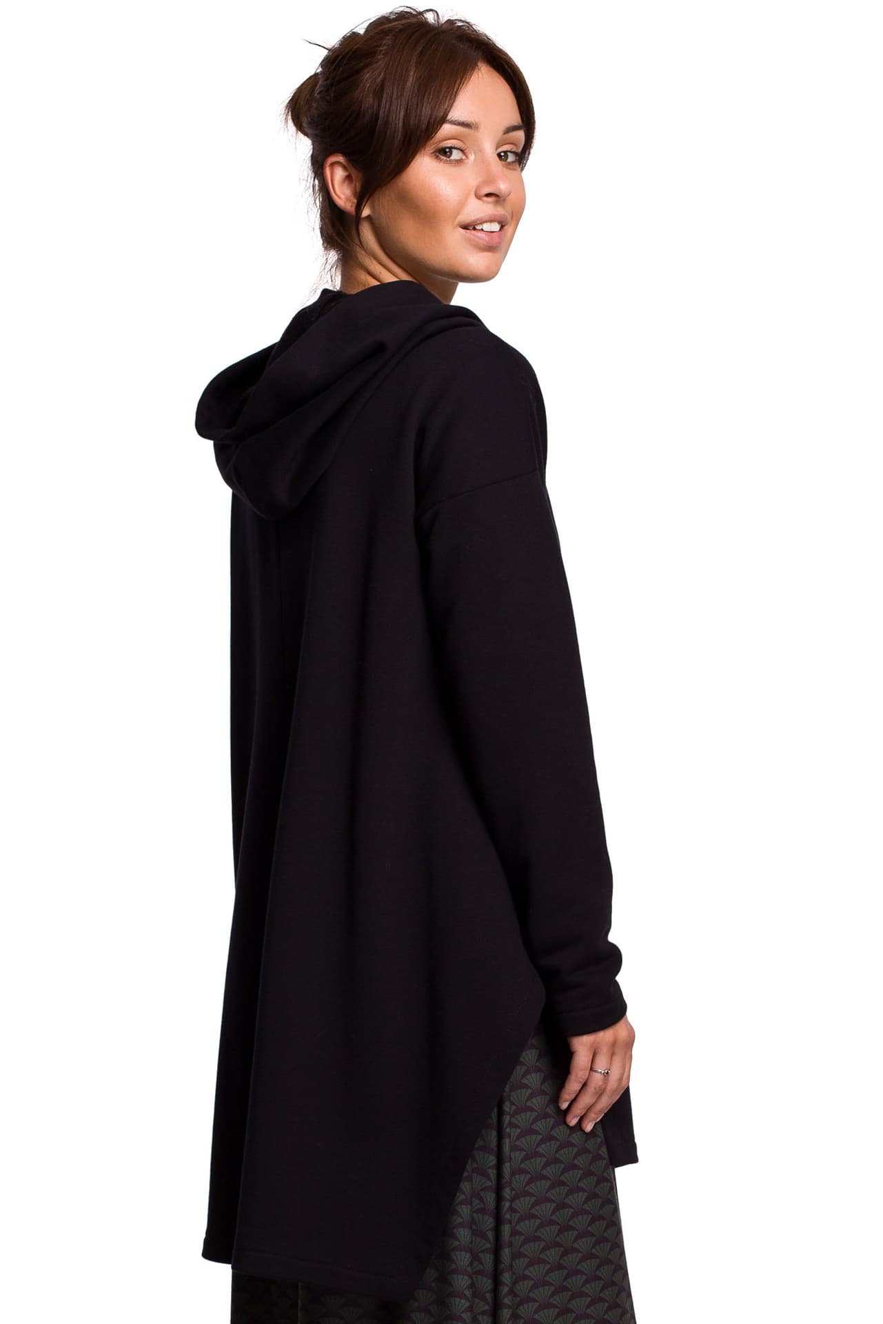 

B179 Bluza z asymetrycznym rozcięciem - czarna (kolor czarny, rozmiar 2XL/3XL)