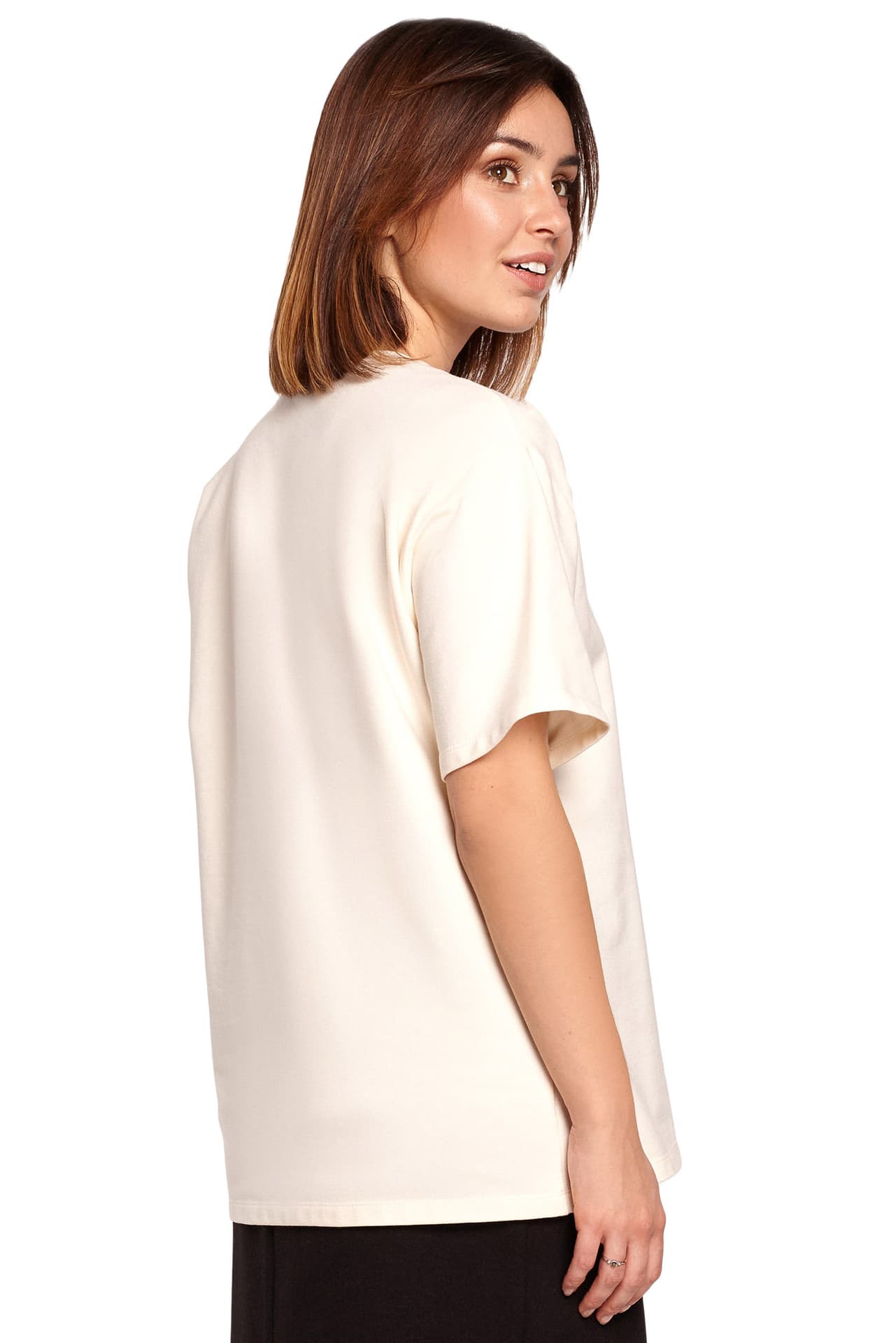 

B187 T-shirt z nadrukiem - śmietankowy (kolor ecru, rozmiar XXL)