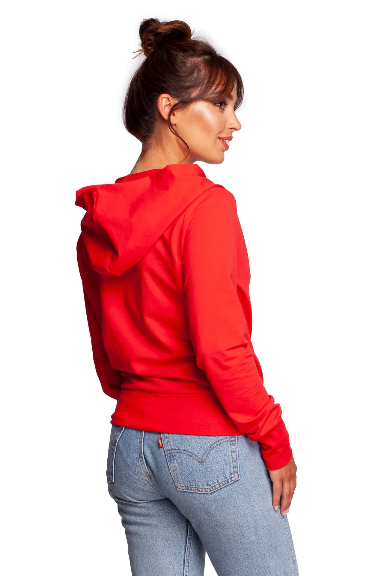 

B246 Bluza na zakładkę z kapturem - czerwona (kolor czerwony, rozmiar XL)