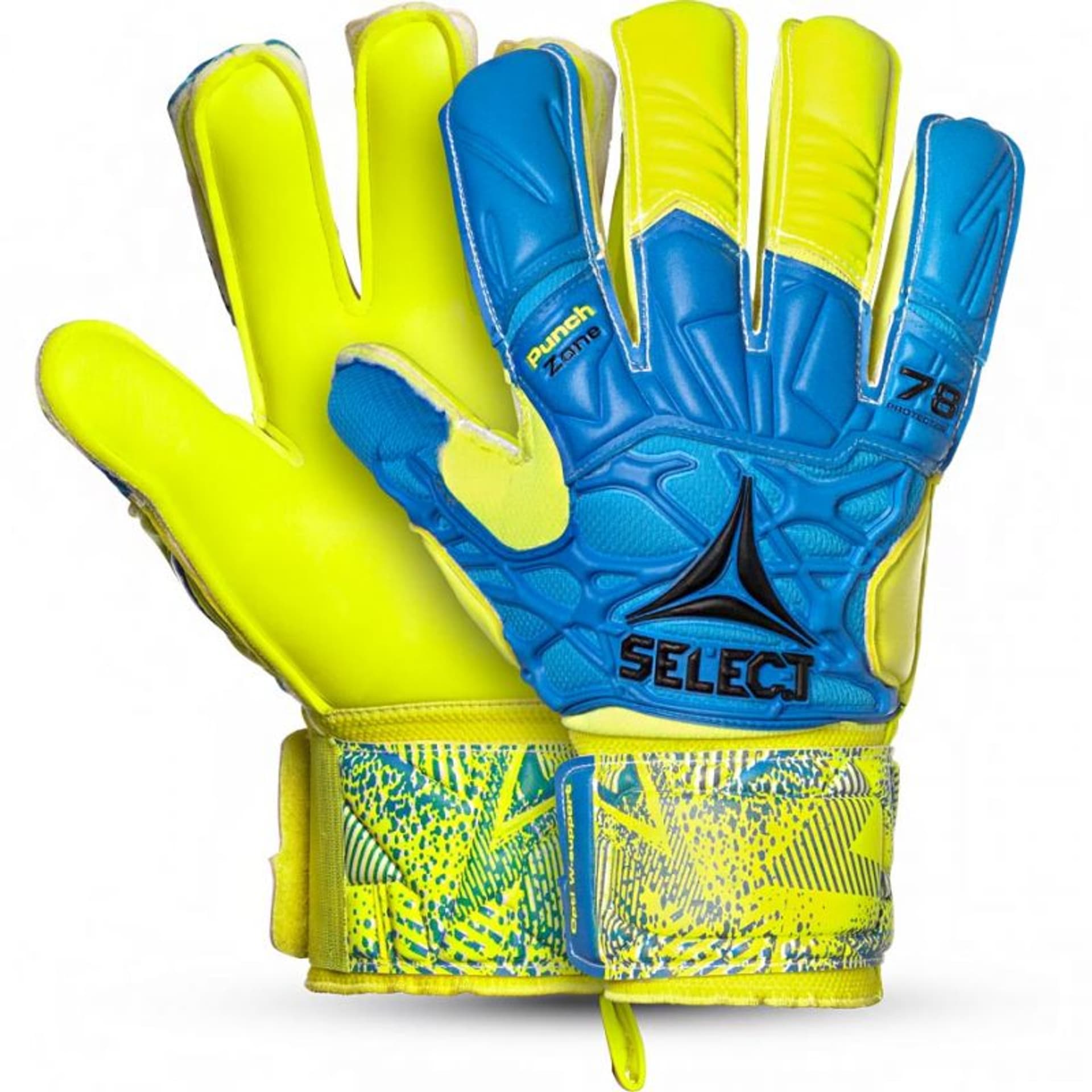 

Rękawice bramkarskie Select 78 Protection Flat Cut 2019 niebiesko-żółte rozm. 8