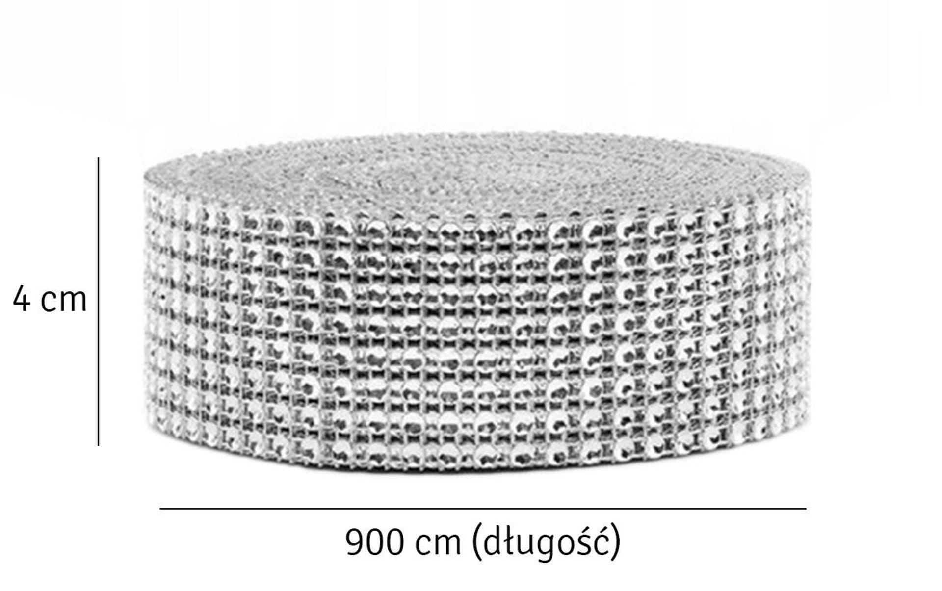 

AG715 Taśma dekoracyjna 9mx4cm srebrna
