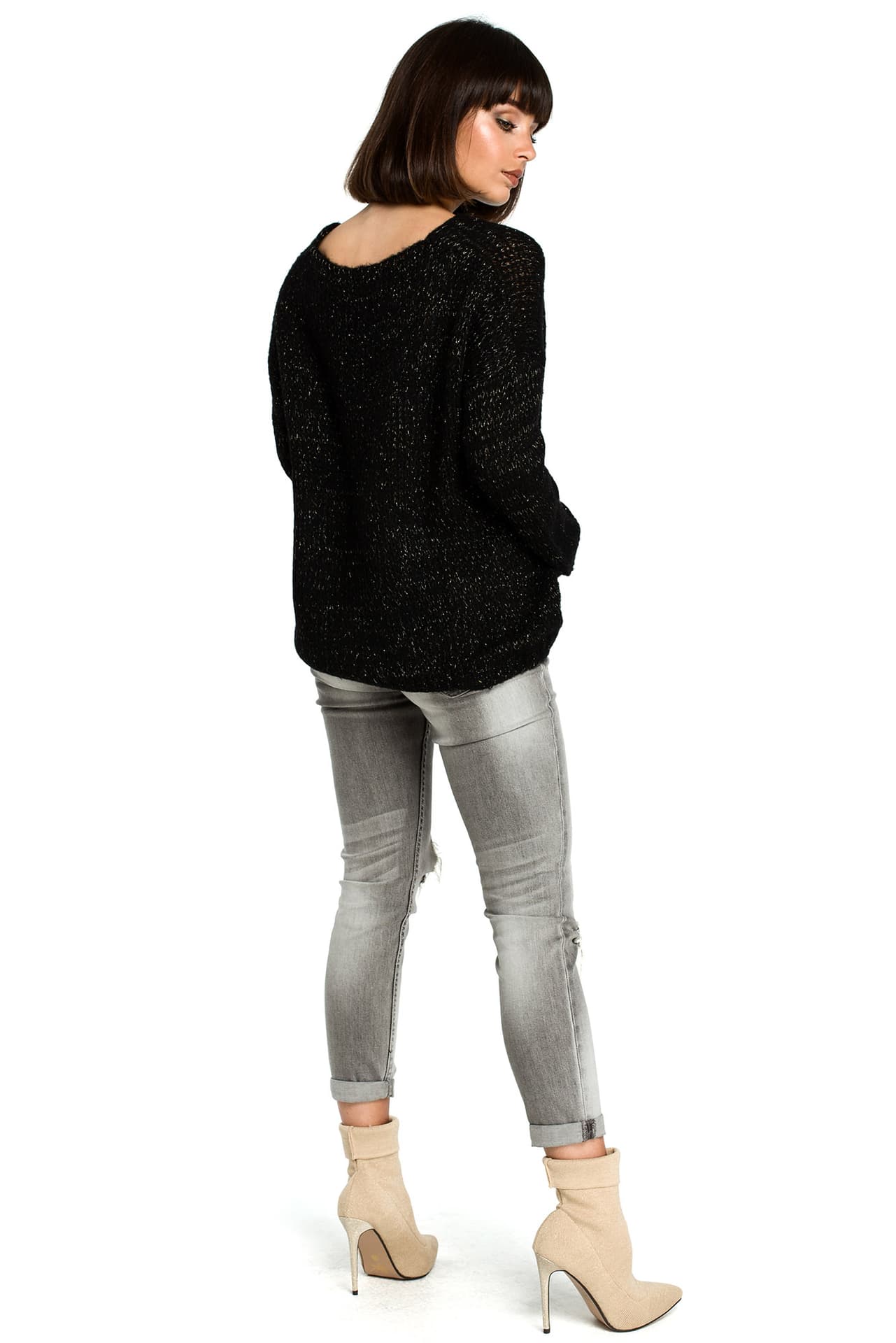 

BK004 Sweter ze złotą nitką - czarny (kolor czarny/złoty, rozmiar, Kolor czarny/złoty/rozmiar one size