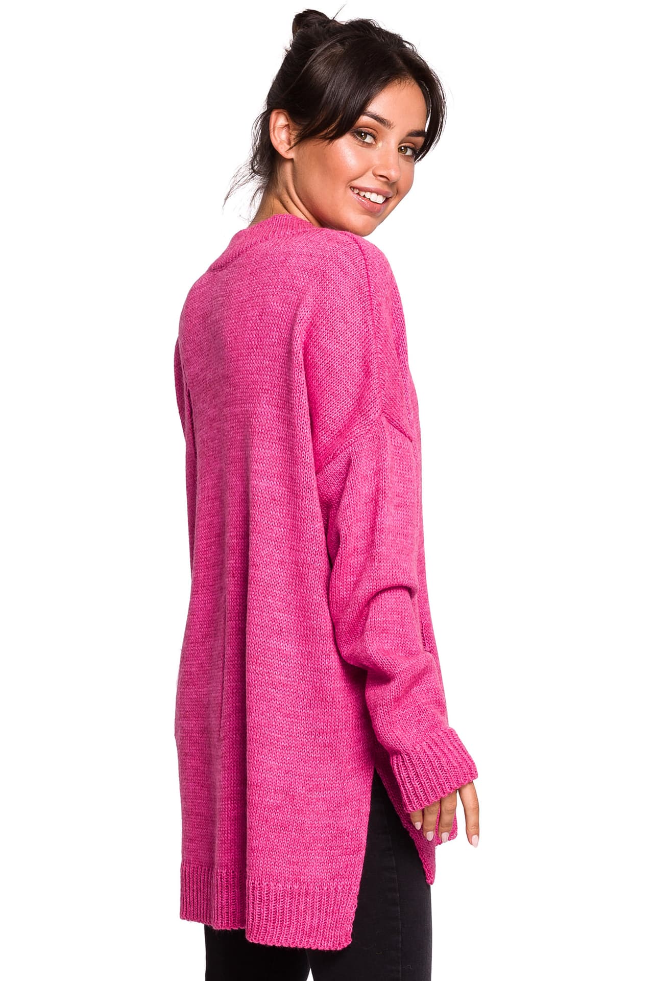 

BK028 Sweter z dziurami - różowy (kolor różowy, rozmiar S/M)