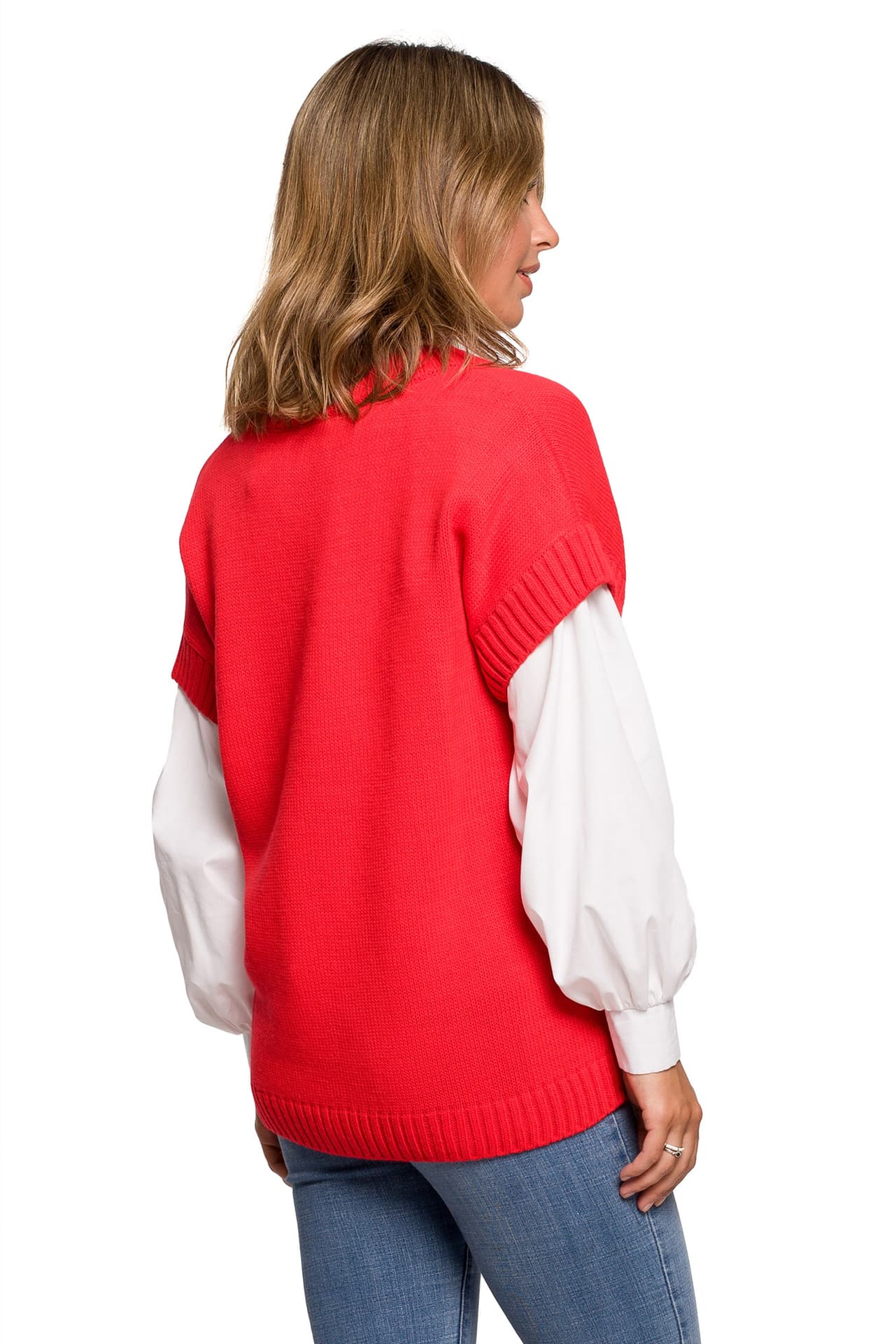 

BK076 Bezrękawnik z dekoltem w serek - czerwony (kolor czerwony, rozmiar L/XL)