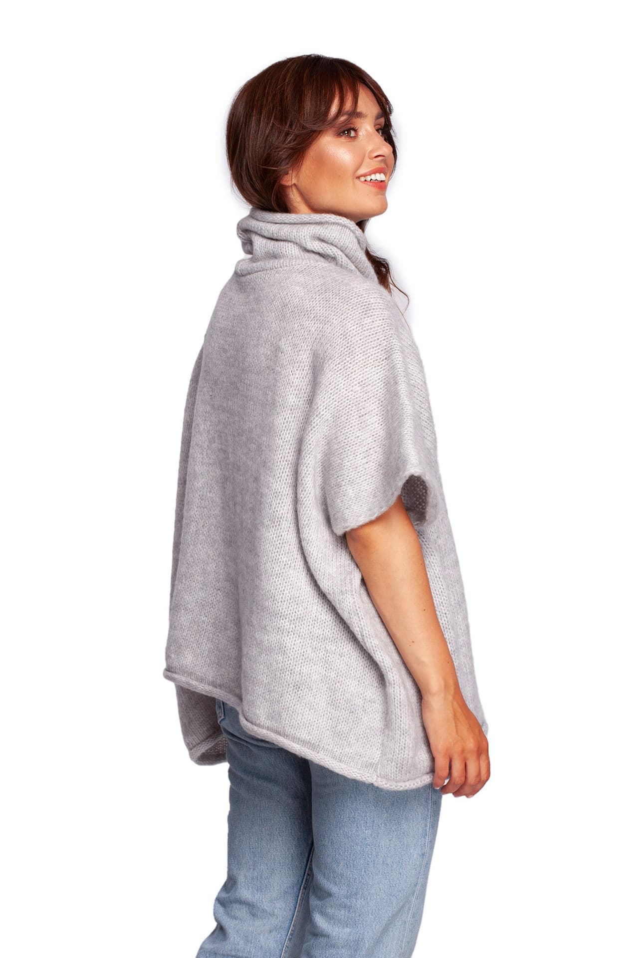 

BK084 Sweter ponczo - szary (kolor szary, rozmiar S-L)