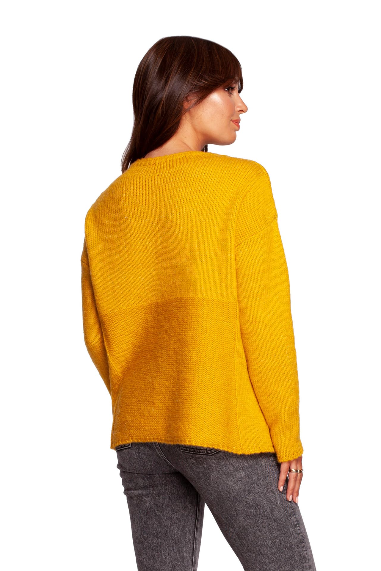 

BK091 Sweter ze stójką - miodowy (kolor miodowy, rozmiar S/M)