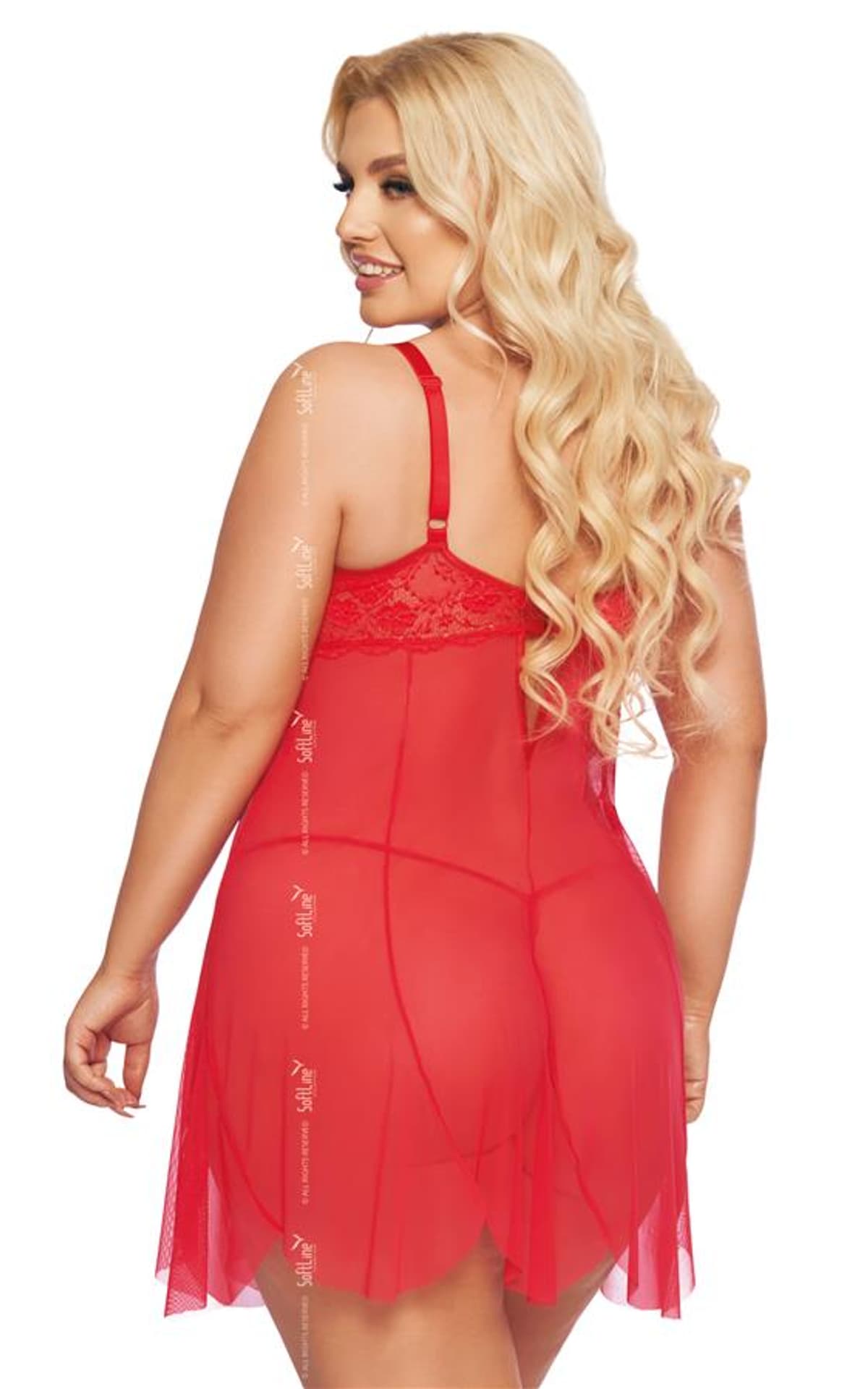 

Carla czerwony plus size 1895 koszulka i stringi (kolor czerwony, rozmiar 2xl)