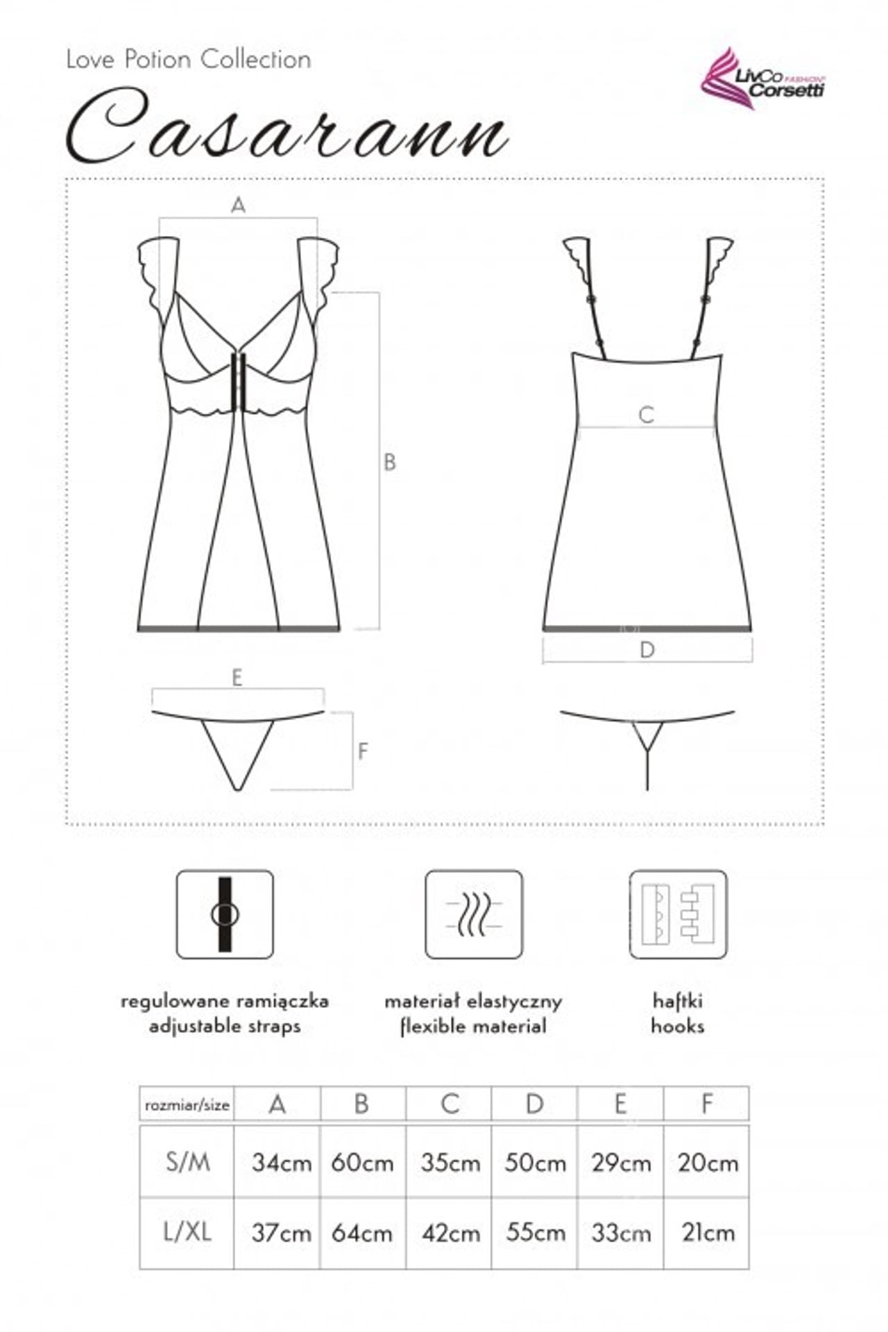 

Casarann LC 99186 Love Potion Collection koszulka i majtki (kolor czarny, rozmiar L/XL)