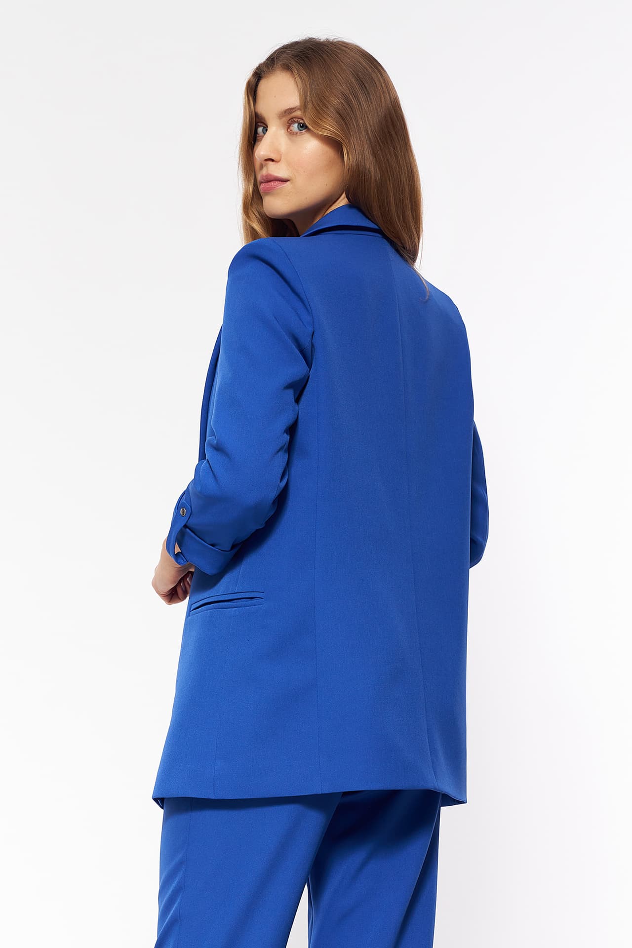 

Chabrowa marynarka oversize - Z43 (kolor niebieski, rozmiar 38)