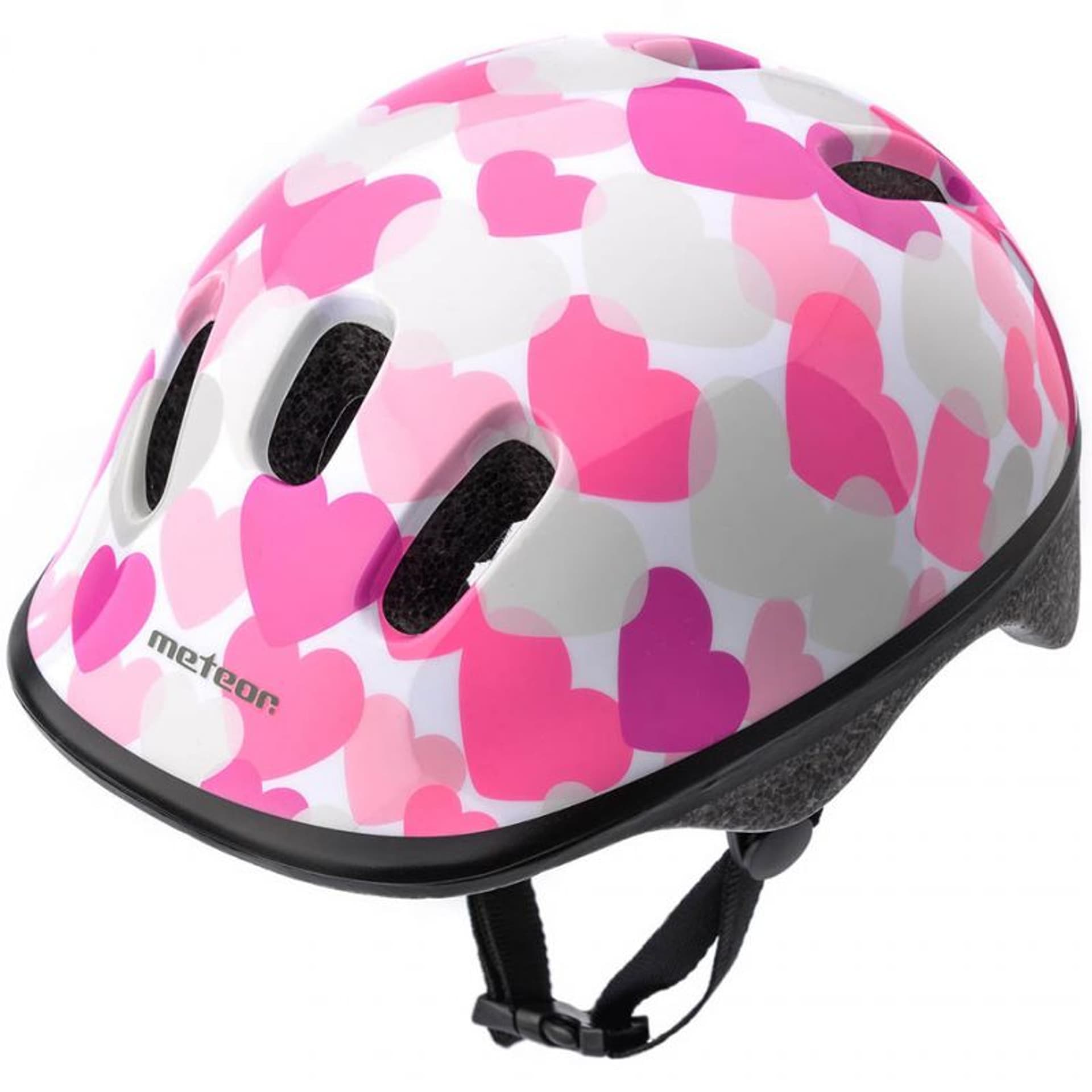 

Kask rowerowy Meteor KS06 Hearts pink roz S 48-52cm Jr 24819 (kolor Różowy)