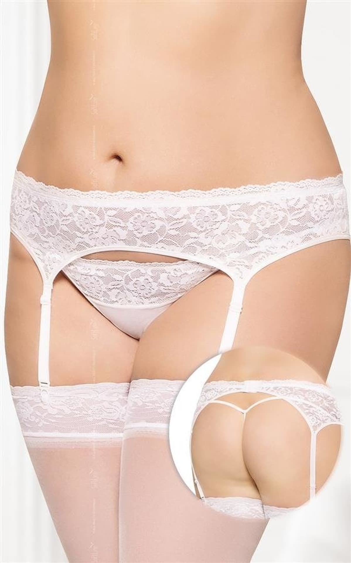 

Garterbelt 3305 biały pas do pończoch i stringi (kolor biały, rozmiar 3XL)