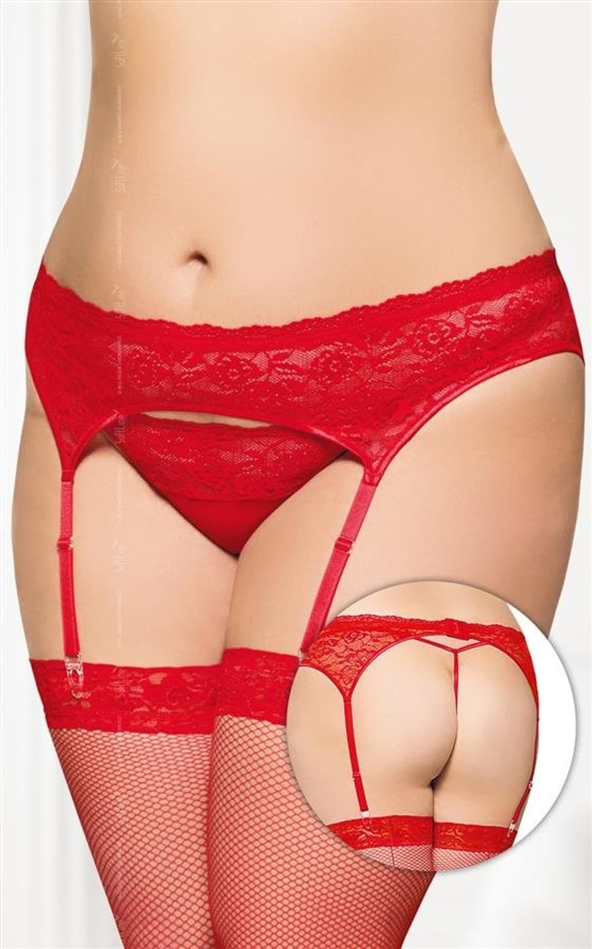 

Garterbelt 3305 czerwony pas do pończoch i stringi (kolor czerwony, rozmiar XL)