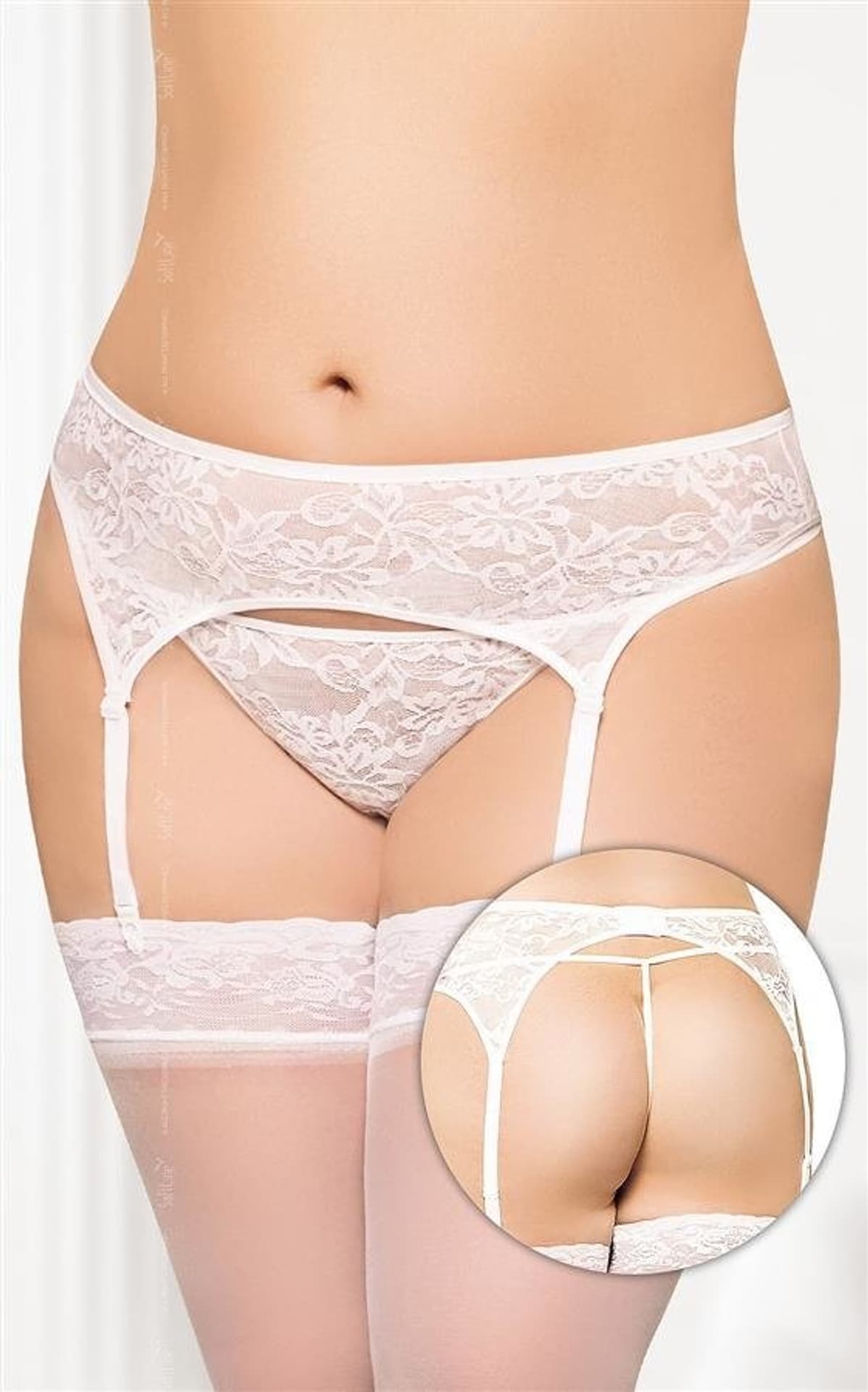 

Garterbelt 3316 biały pas do pończoch i stringi (kolor biały, rozmiar 3XL)