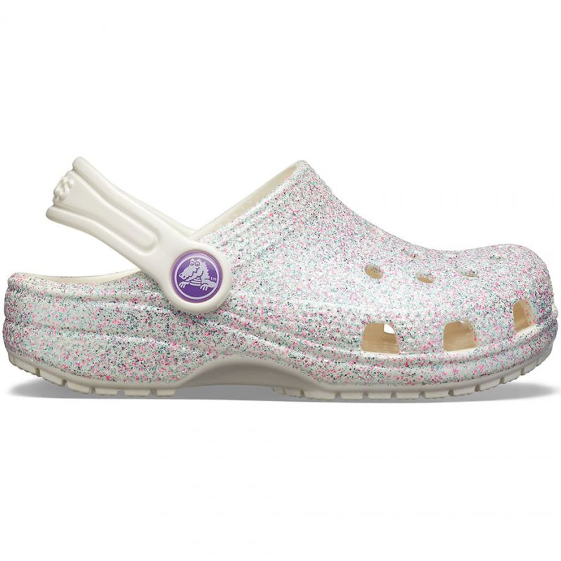 

Klapki Crocs Classic Glitter Clog Jr 205441 (kolor Szary/Srebrny, rozmiar 33-34)