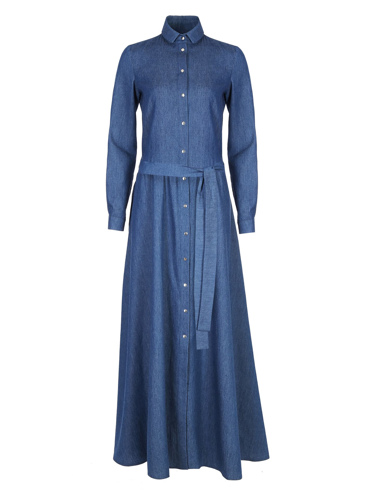 

Jeansowa sukienka maxi z długim rękawem - S93 (kolor jeans, rozmiar 38)