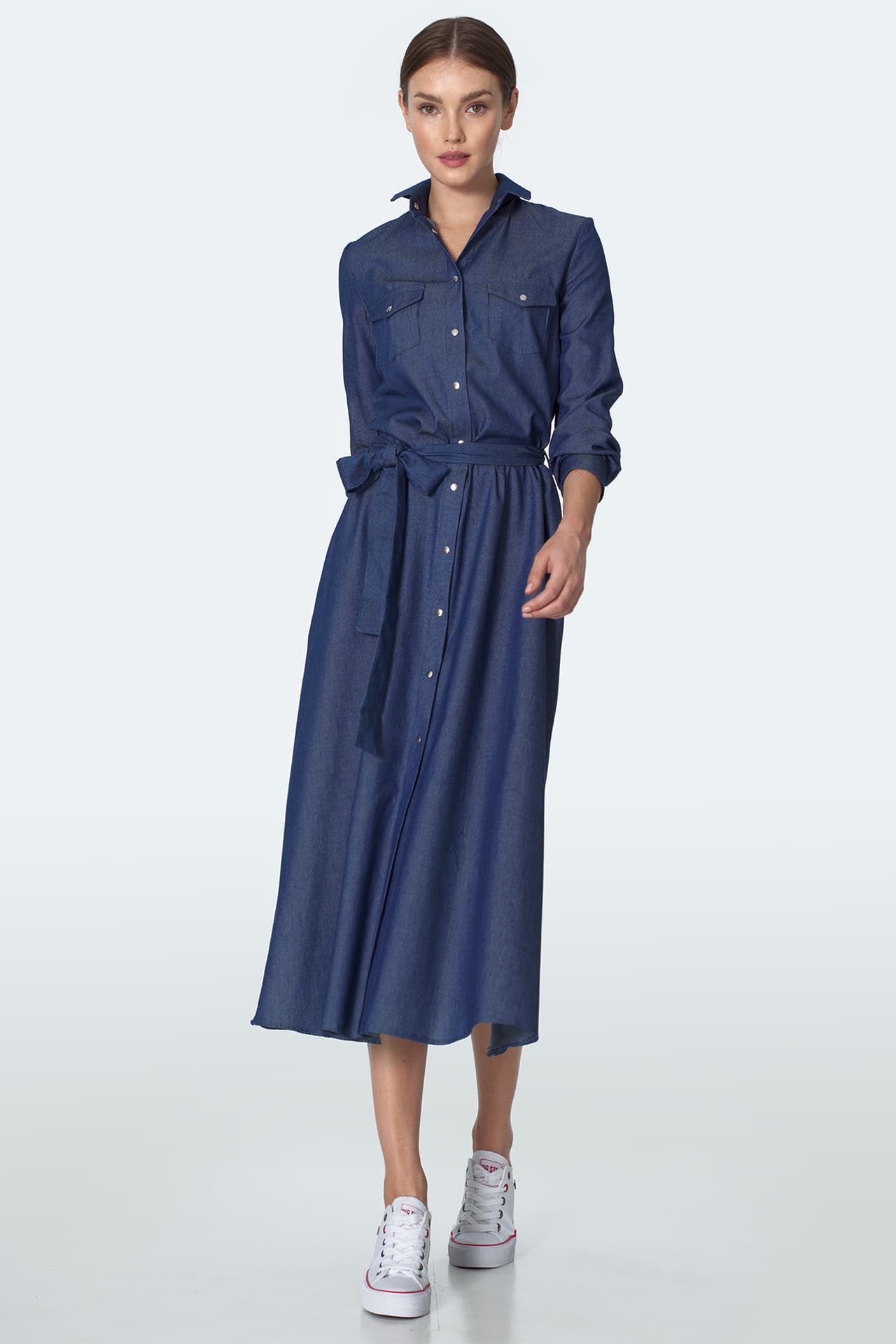

Jeansowa sukienka midi - S159 (kolor jeans, rozmiar 40)