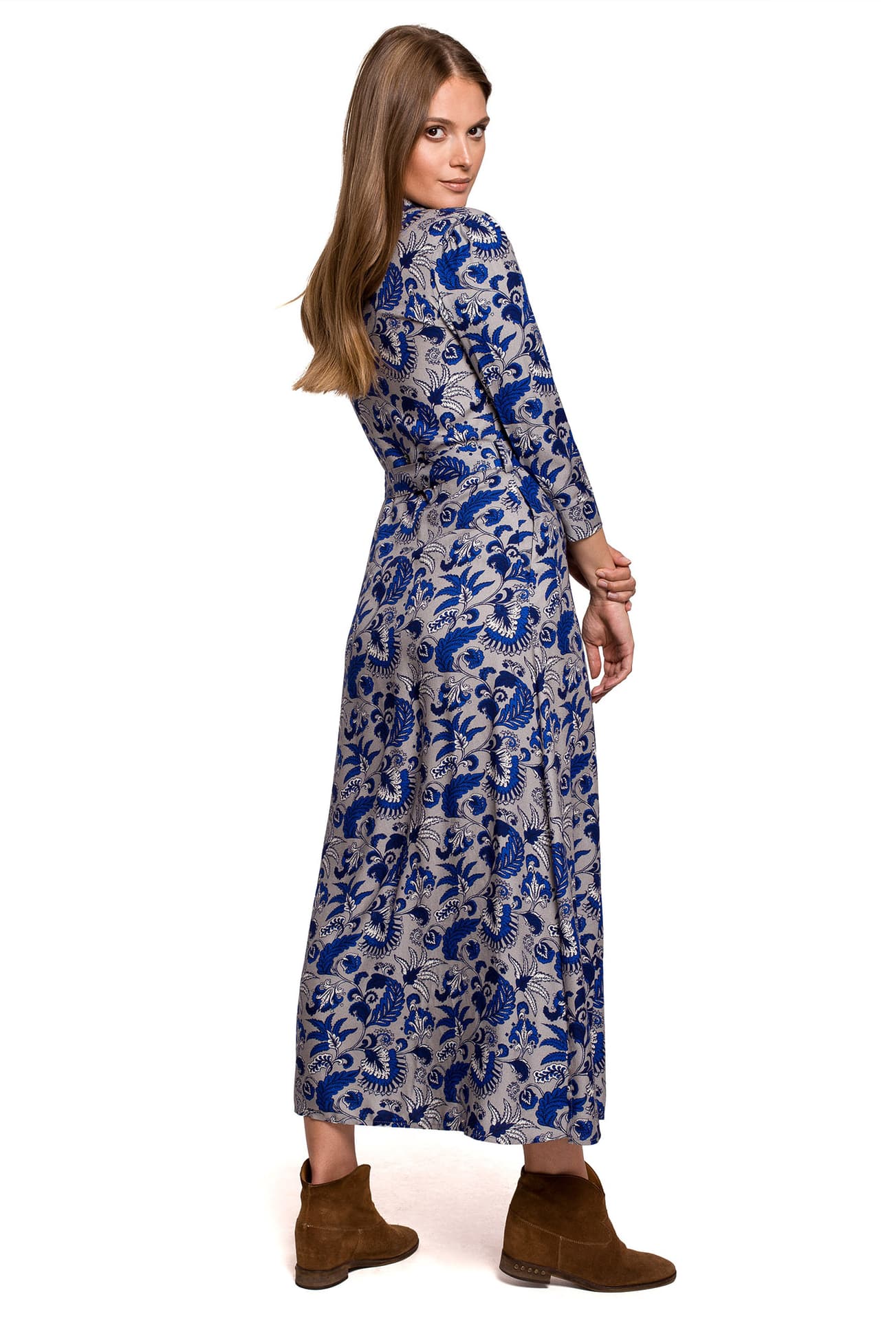 

K117 Sukienka maxi zapinana na guziki - model 2 (kolor jak na zdjęciu, rozmiar XXL)