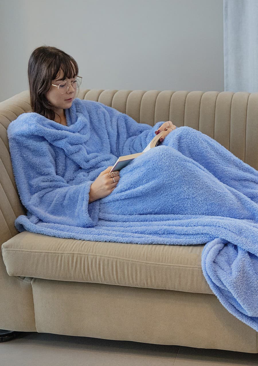 

Koc z rękawami (kolor błękit, rozmiar uniwersalny)