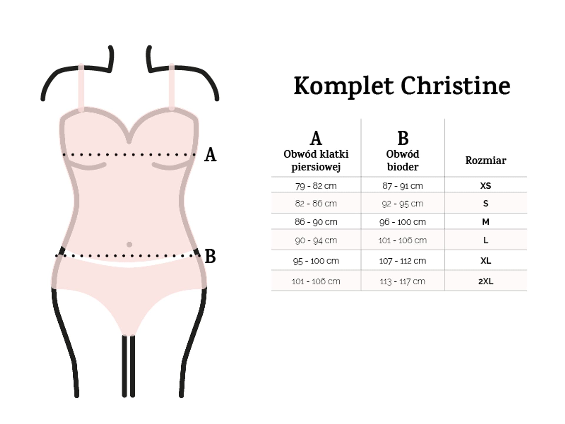 

KOMPLET CHRISTINE (kolor ecru, rozmiar S)