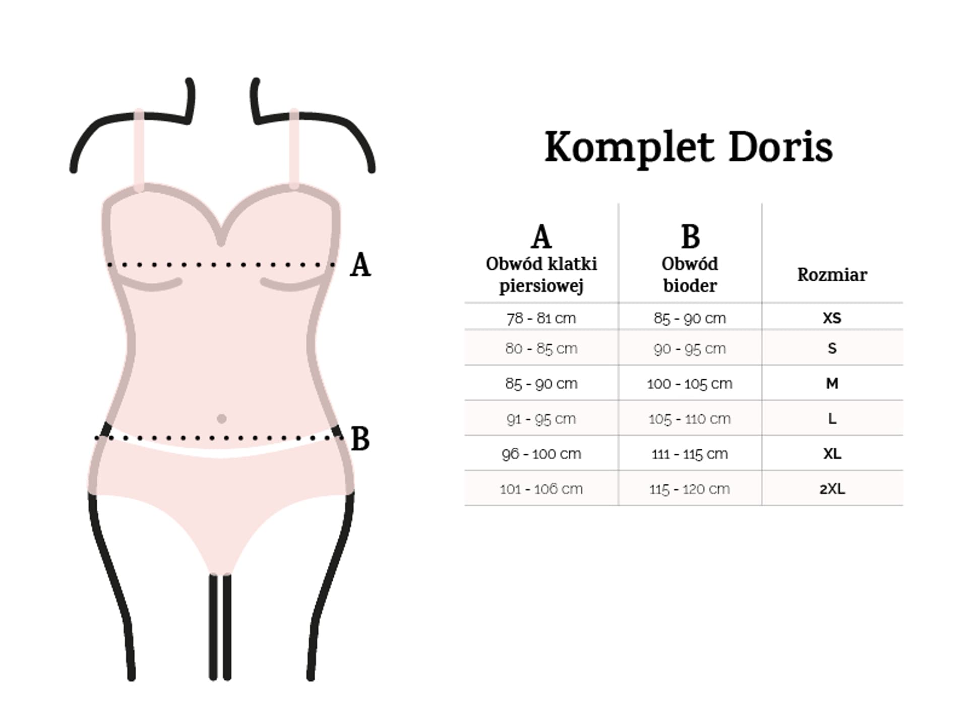

KOMPLET DORIS (kolor błękit, rozmiar L)