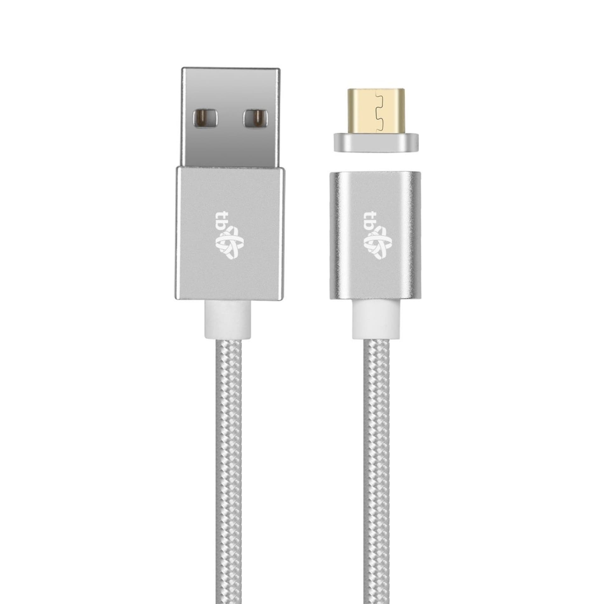 

Kabel magnetyczny MicroUSB - USB srebrny 1 m