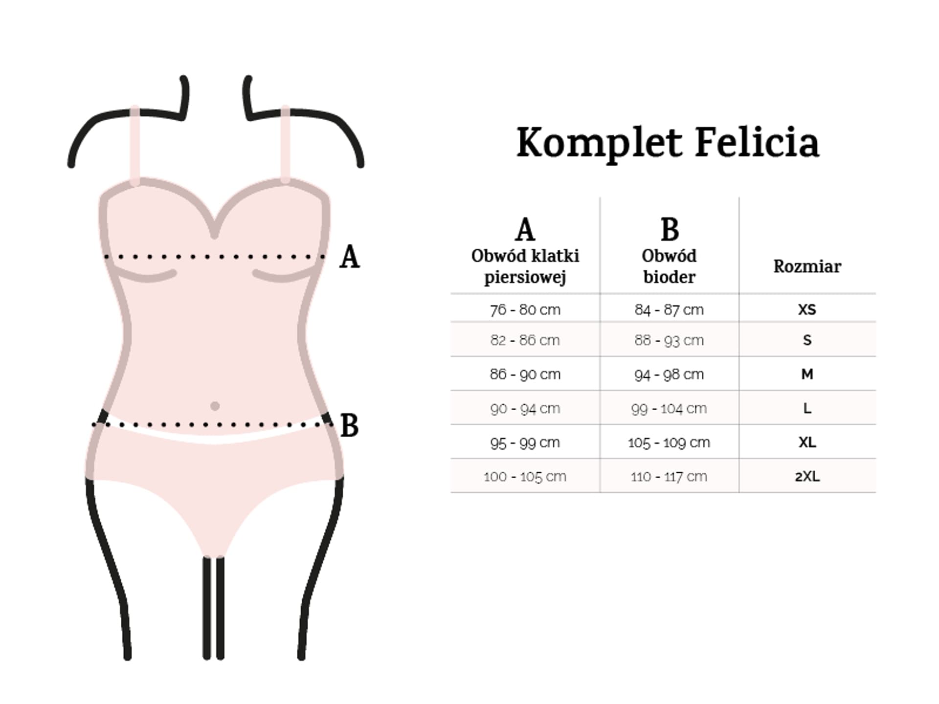 

KOMPLET FELICIA (kolor jasny ecru, rozmiar L)