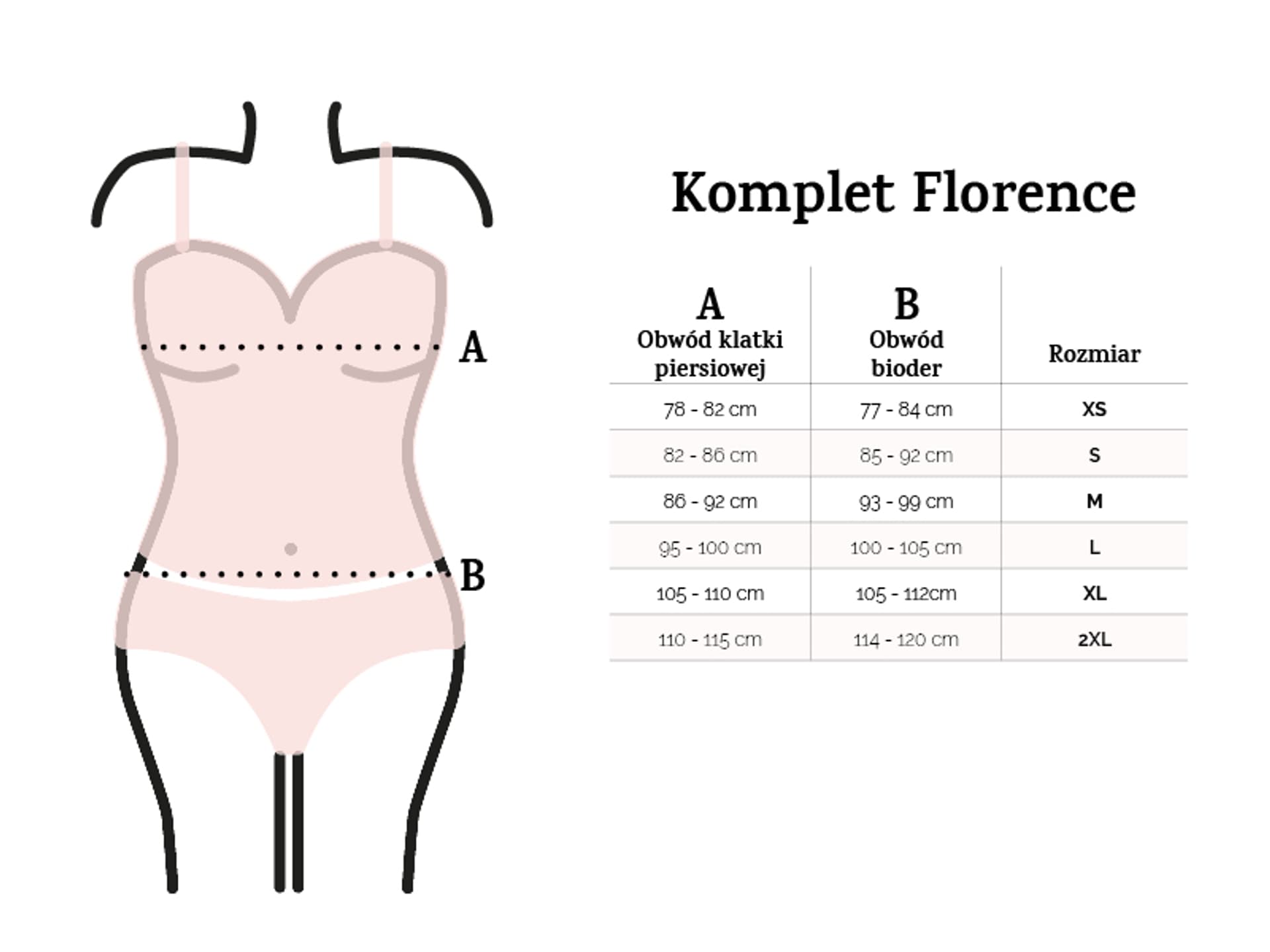 

KOMPLET FLORENCE (kolor ecru, rozmiar XL)