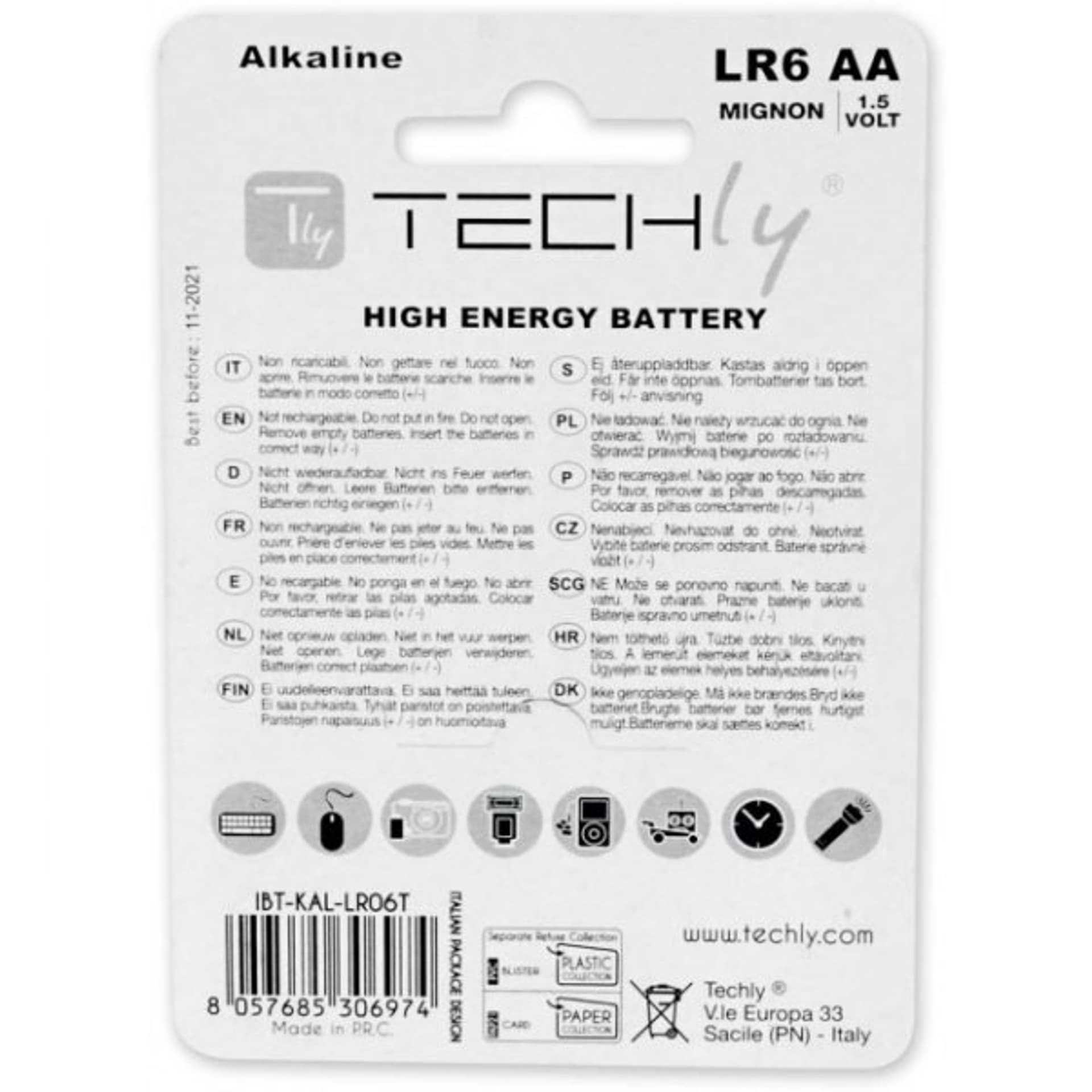 

Baterie alkaliczne LR06 AA 4szt, (IBT-LR06T4B)