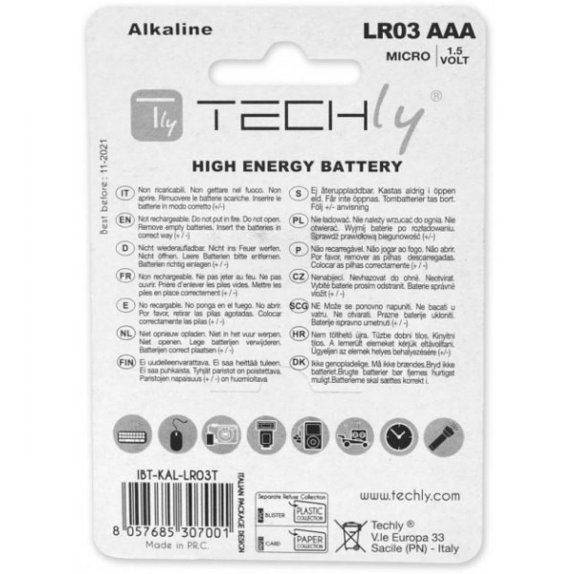 

Baterie alkaliczne LR03 AAA 4szt, (IBT-LR03T4B)