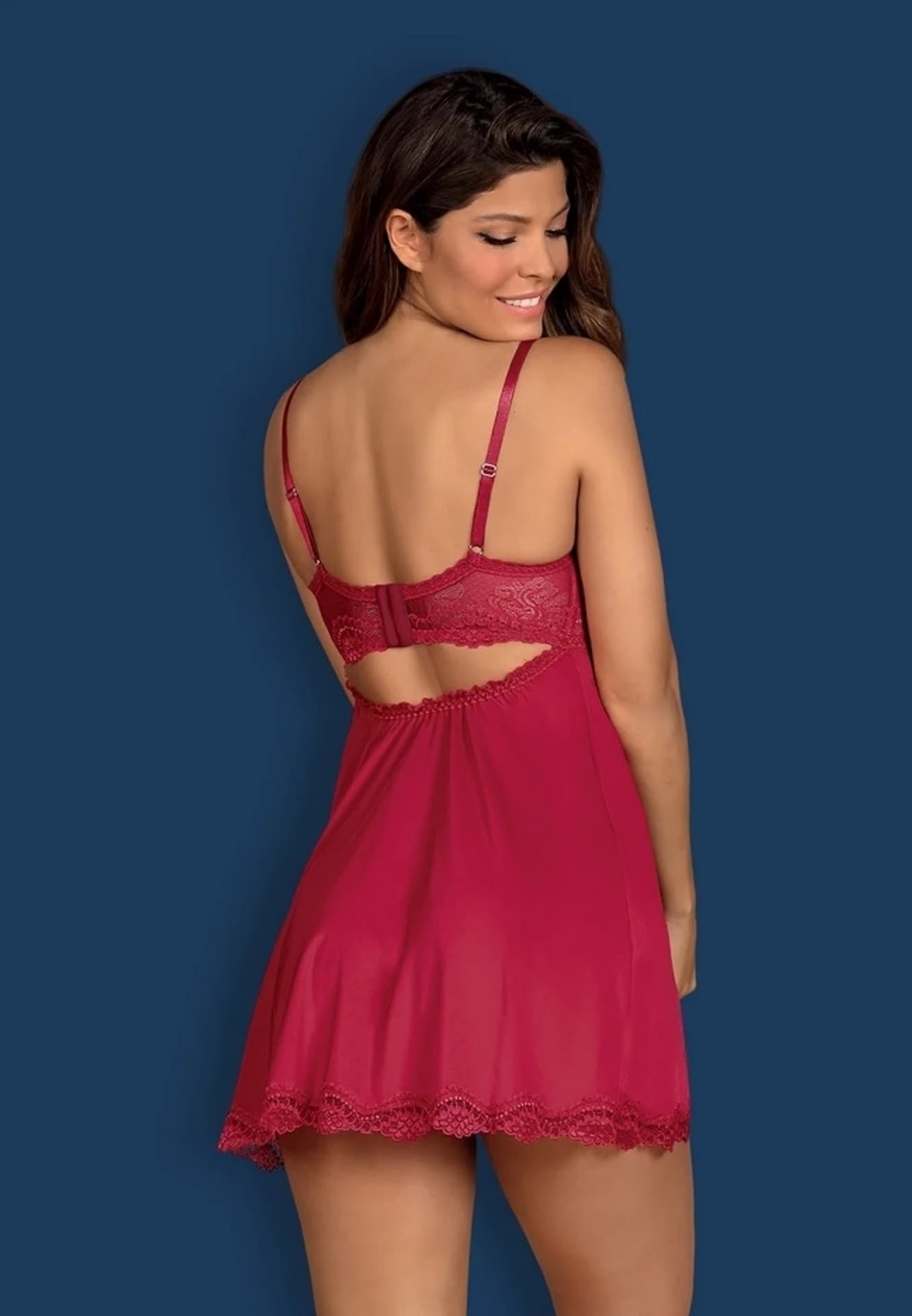 

KOMPLET OBSESSIVE ROSALYNE BABYDOLL I STRINGI (kolor czerwony, rozmiar S/M)