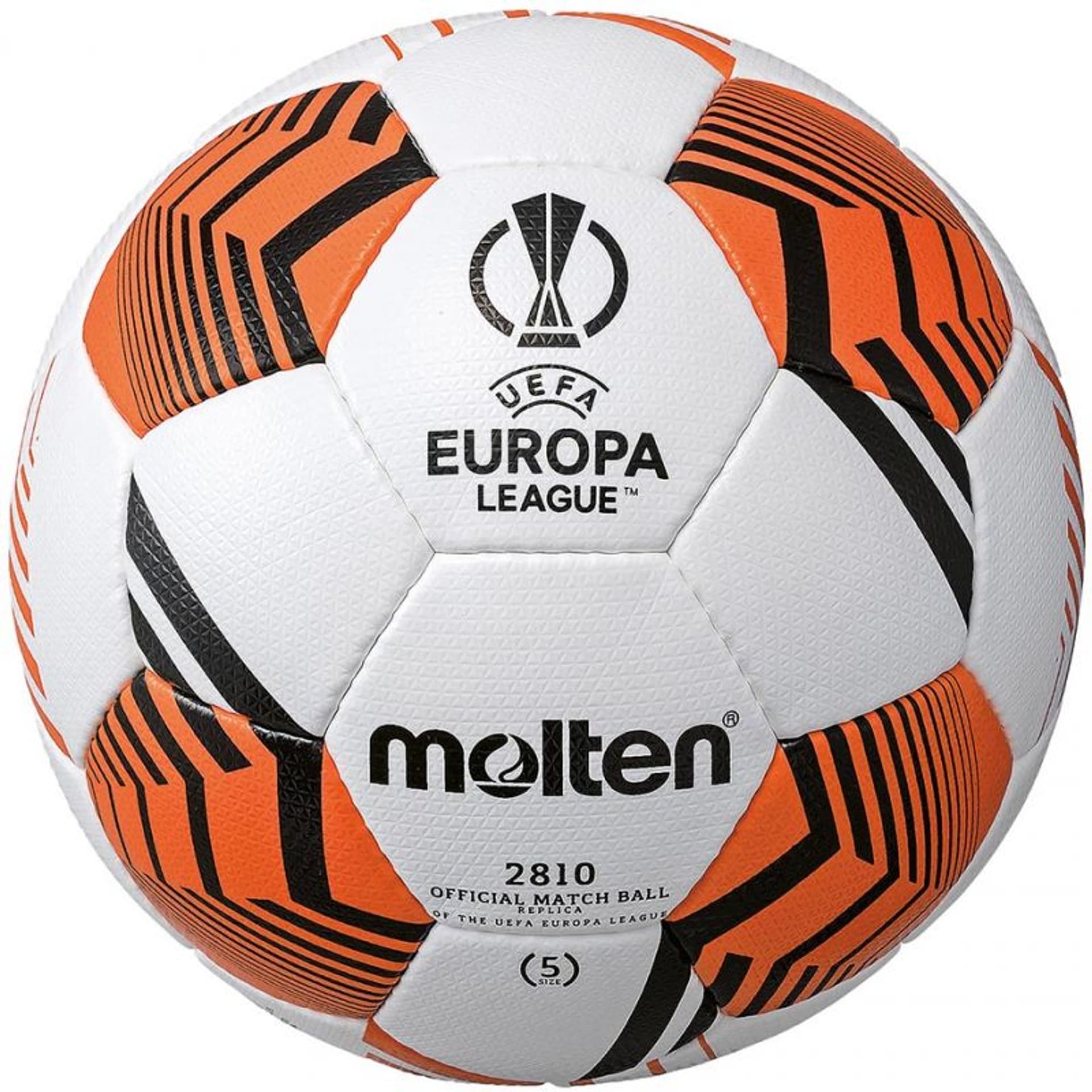 

Piłka nożna Molten UEFA Europa League F5U2810 (kolor Biały. Pomarańczowy, rozmiar 5)