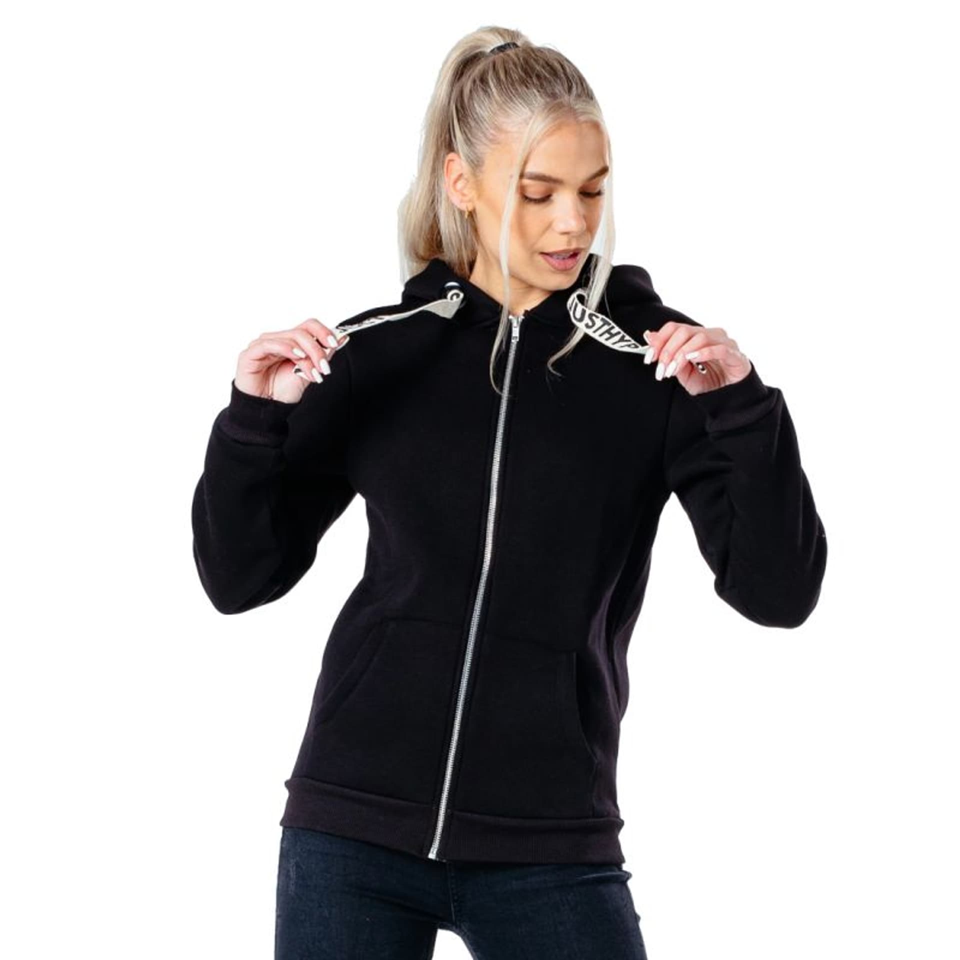 

Bluza Justhype Drawstring Zip Hoodie W HYPWOMHOOD (kolor Czarny, rozmiar 6)