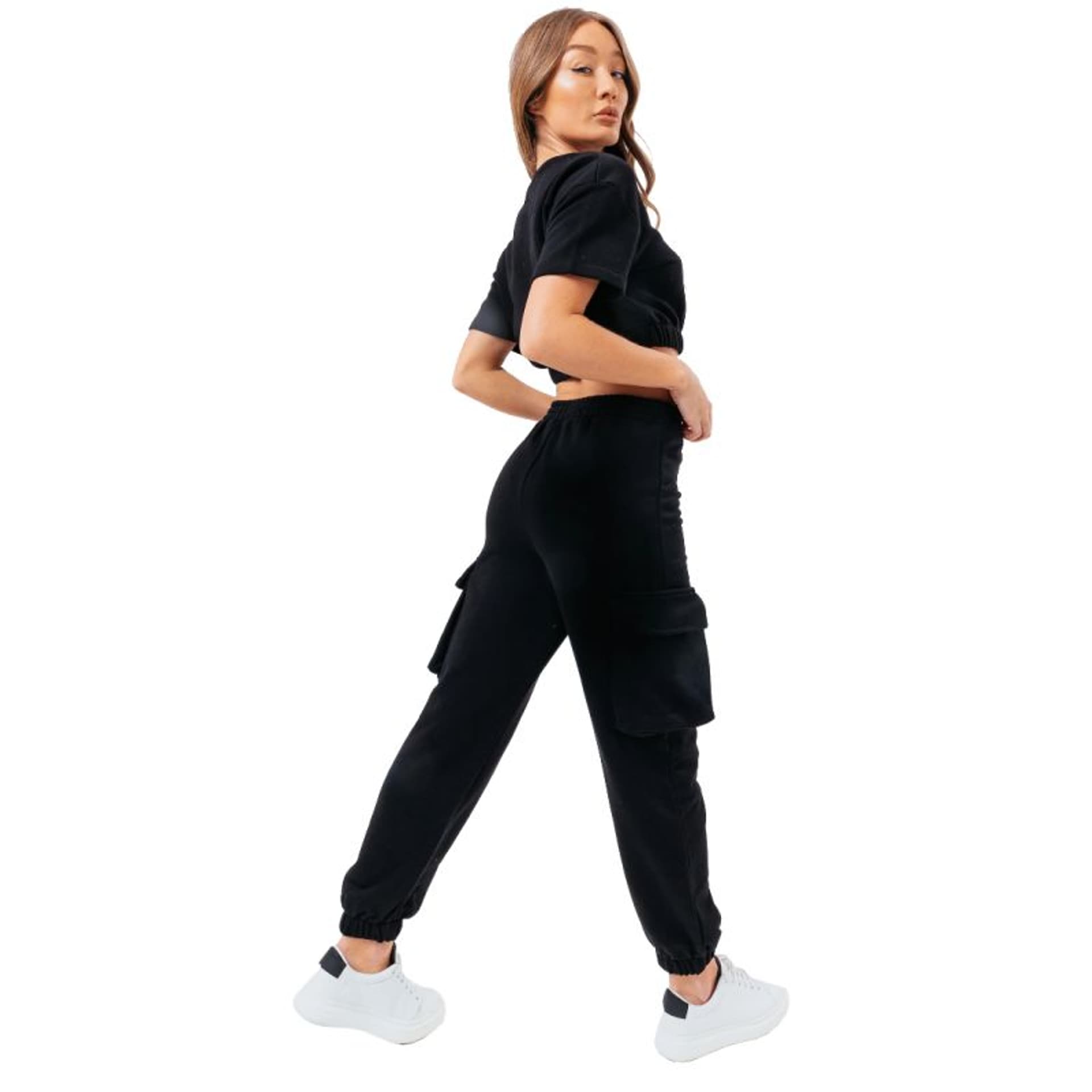 

Dres Justhype Sweat Crop T-Shirt-Cargo Joggers W (kolor Czarny, rozmiar 10)