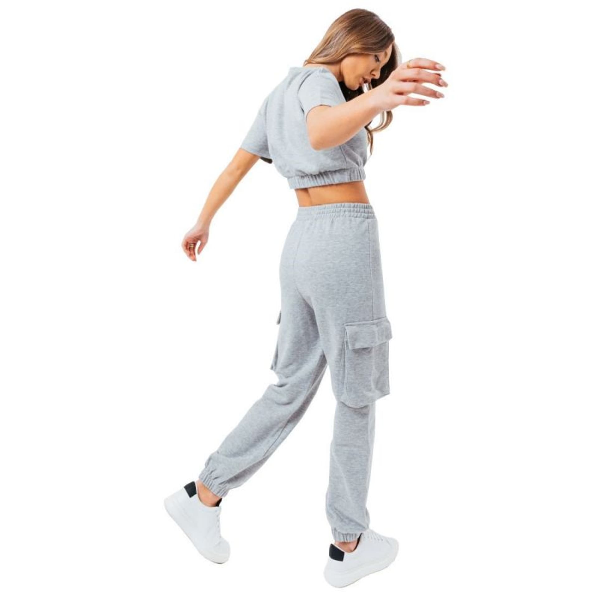

Dres Justhype Sweat Crop T-Shirt-Cargo Joggers W LABON (kolor Szary/Srebrny, rozmiar 8)