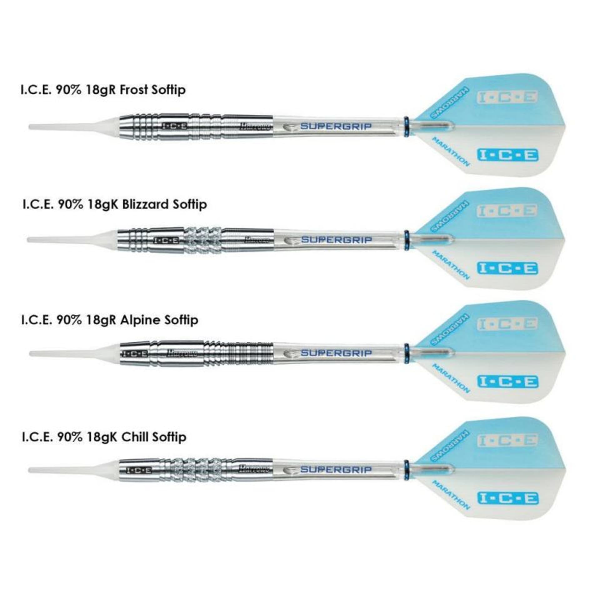 

Rzutki Harrows Ice 90% Softip (kolor Biały)