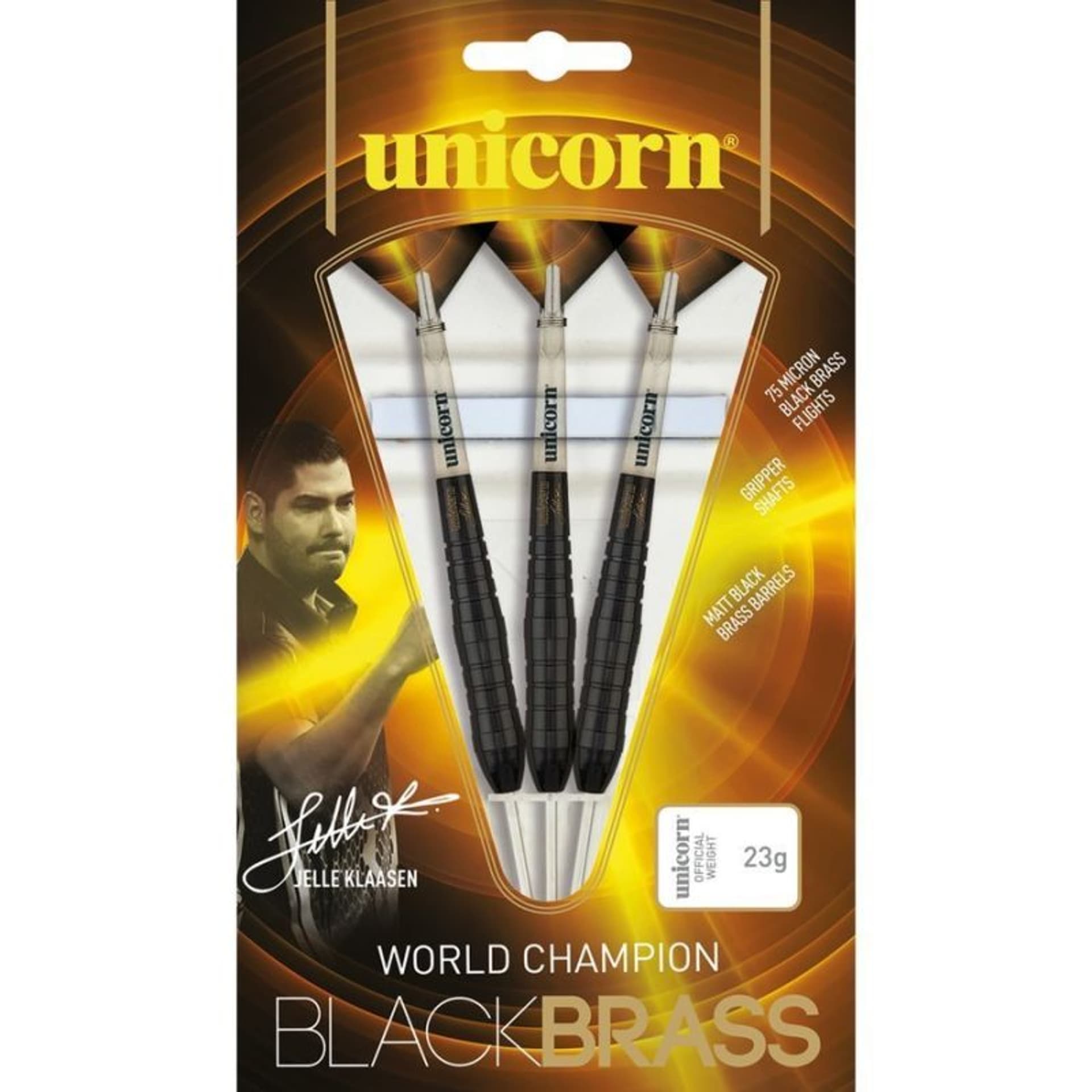 

Rzutki steel tip Unicorn Black Brass - Jelle Klaasen (kolor Czarny. Złoty)