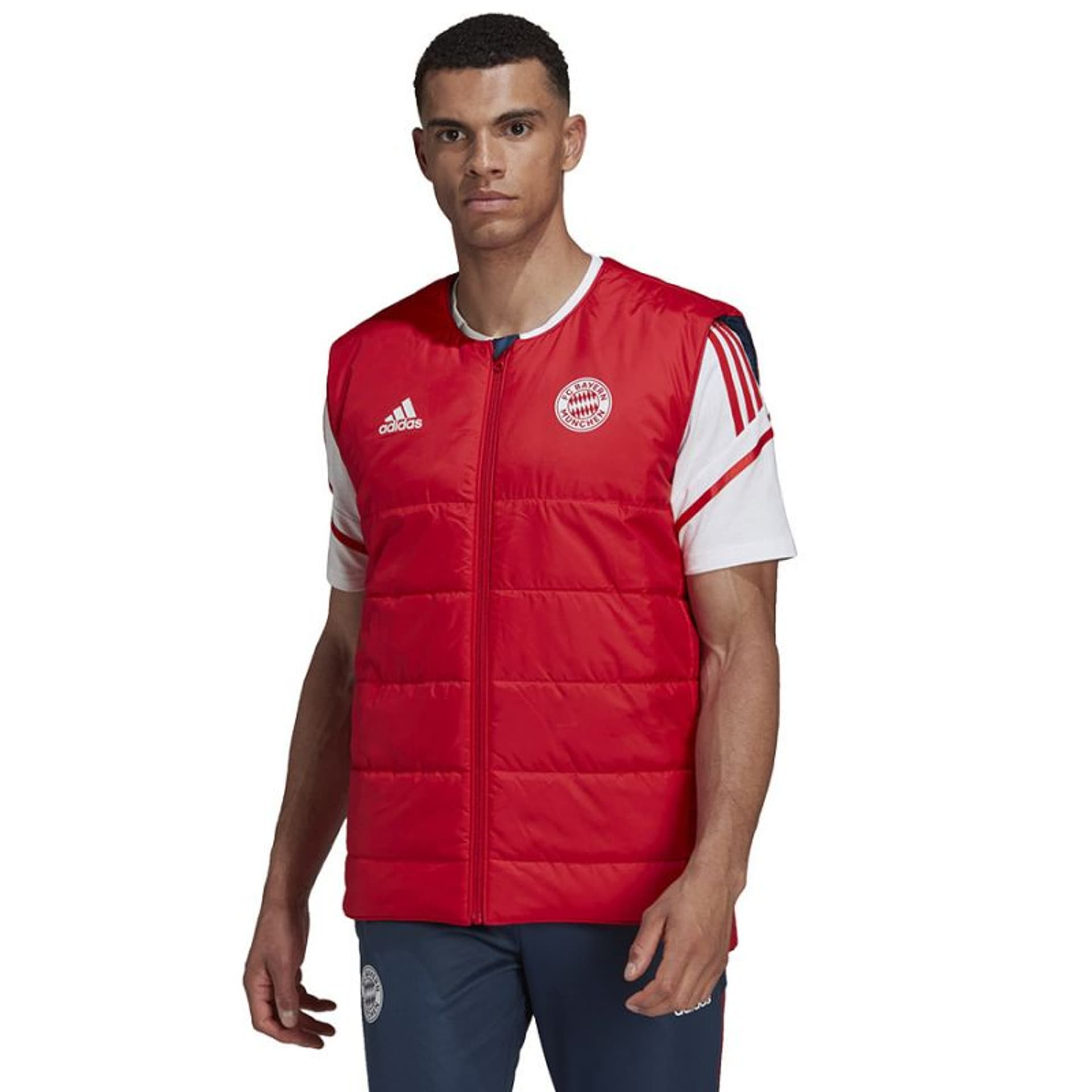 

Kamizelka adidas Bayern Pad Vest M (kolor Czerwony. Granatowy, rozmiar S)