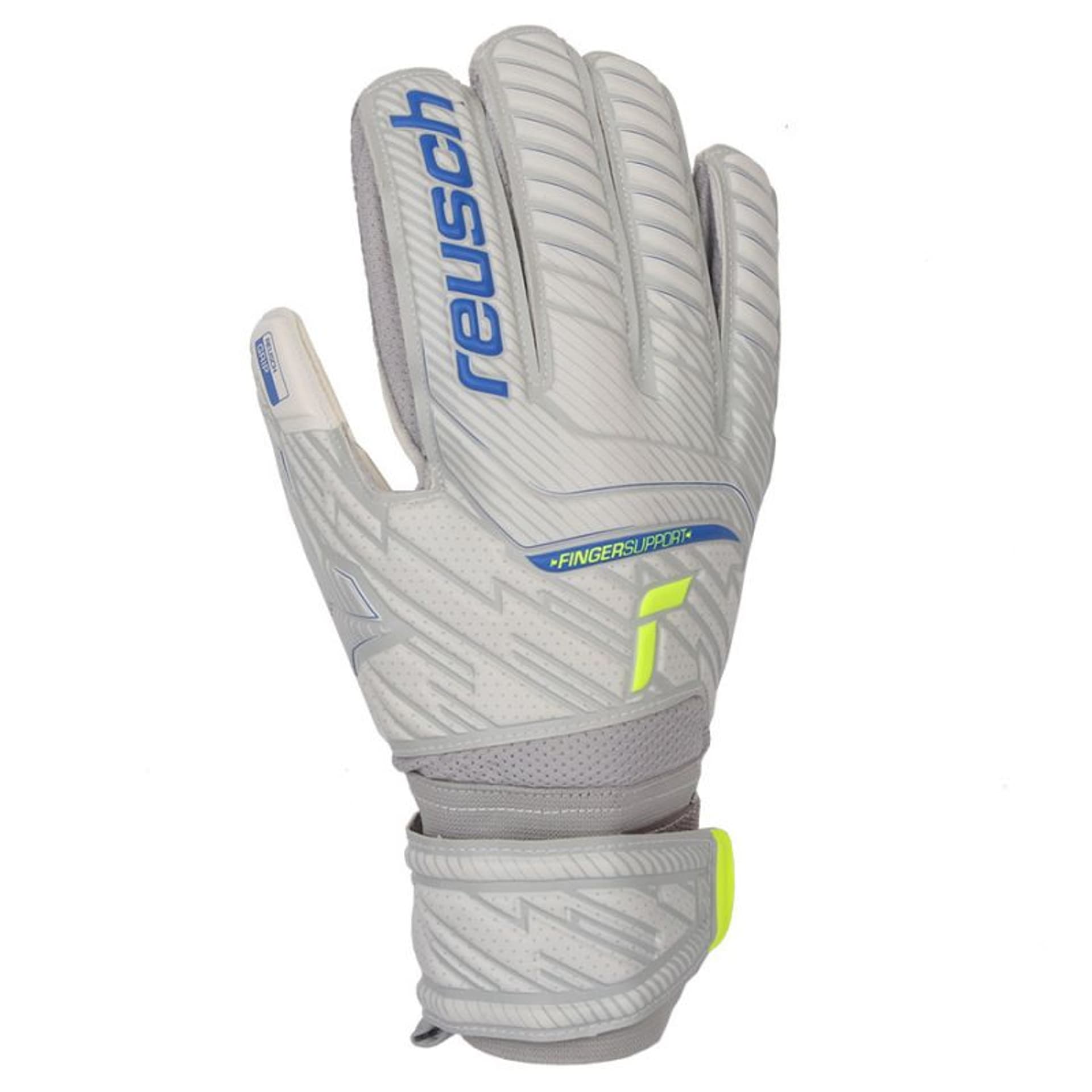 

Rękawice bramkarskie Reusch Attrakt Grip Evolution Finger Support M 52 (kolor Szary/Srebrny, rozmiar 10)