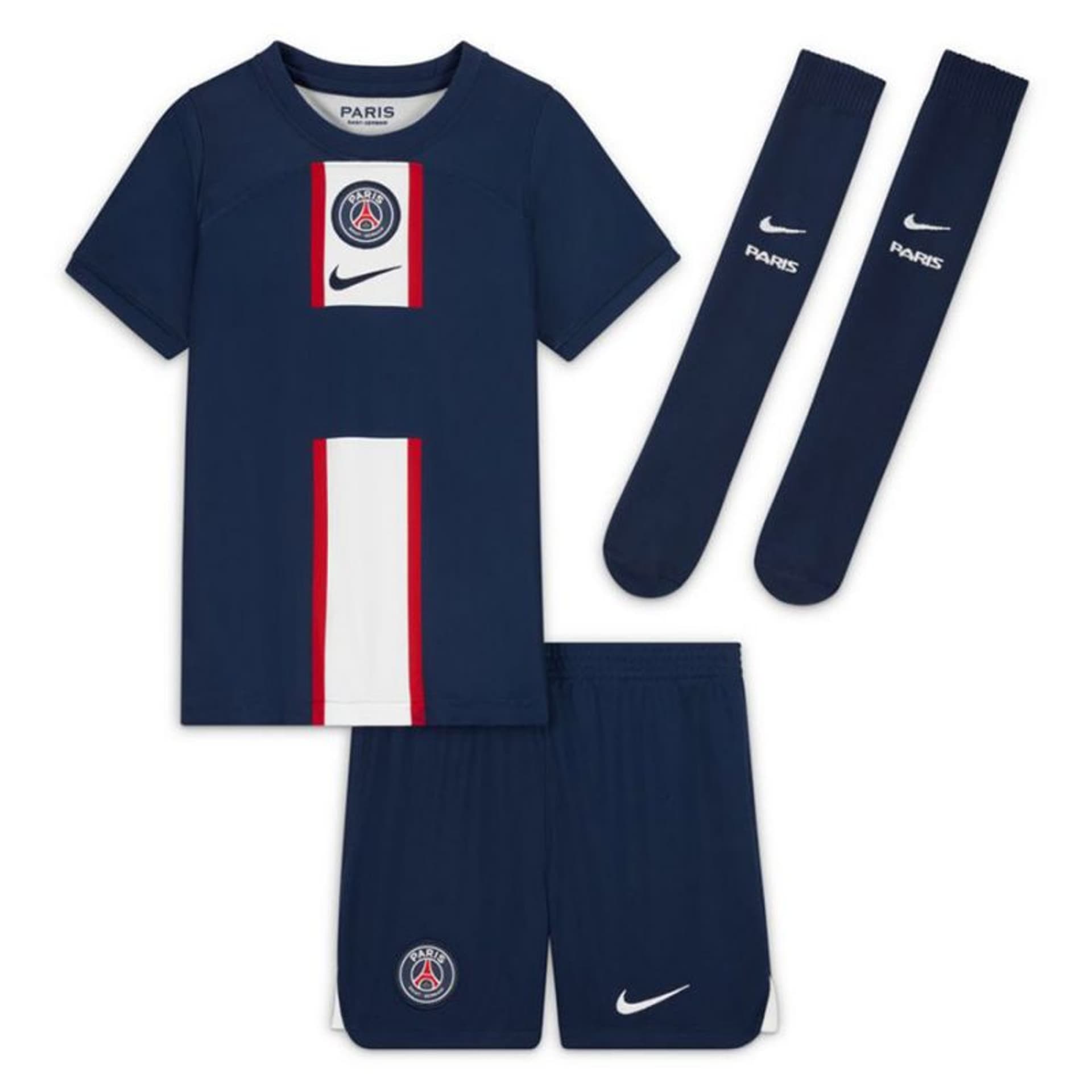 

Komplet Nike PSG 2022/23 Home Little Kids DJ7897 (kolor Niebieski, rozmiar M 110-116 cm)