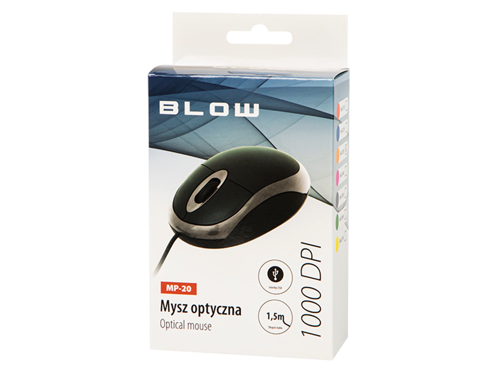 

84-017# Mysz optyczna blow mp-20 usb żółta