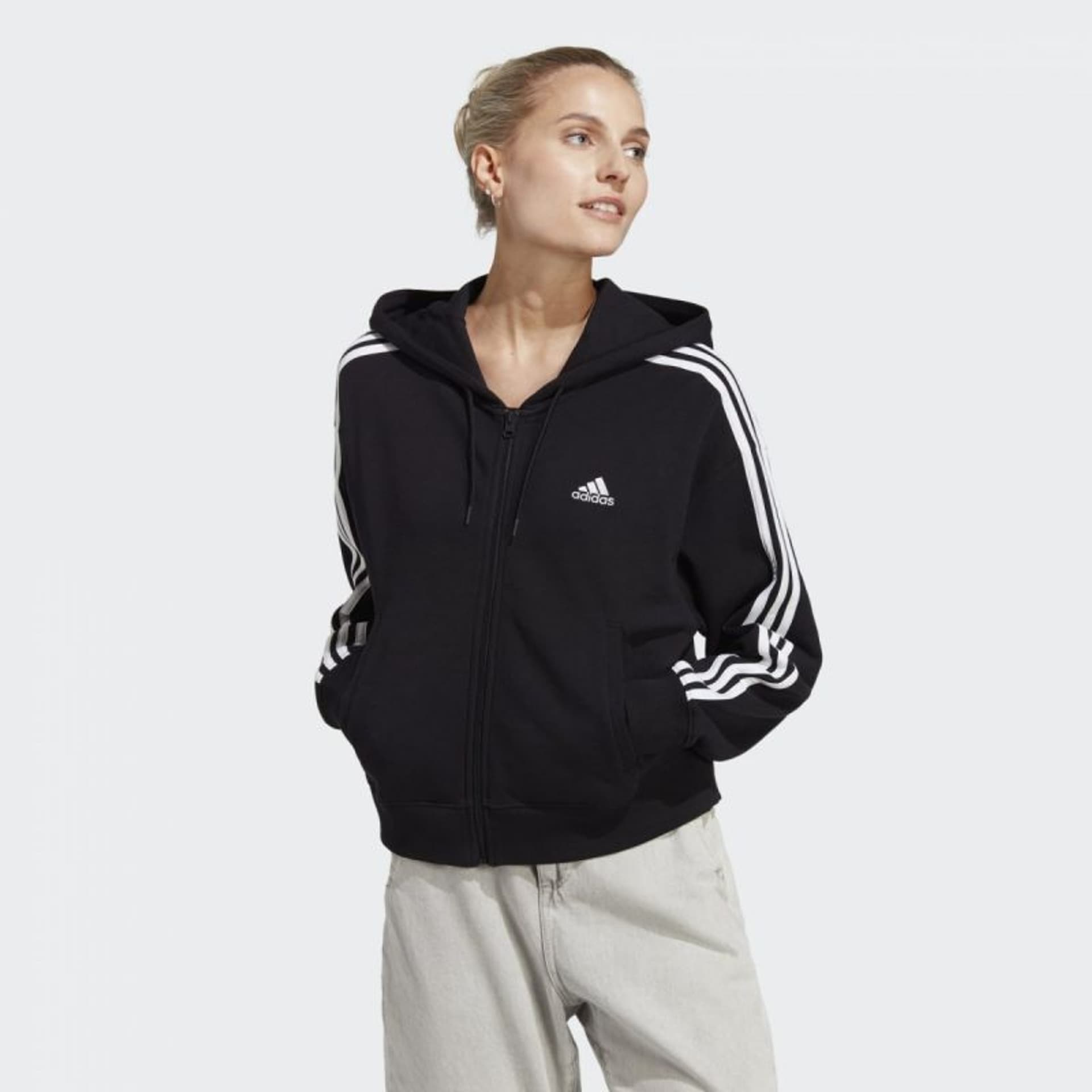 

Bluza adidas Essentials 3-Stripes French Terry Bomber Full-Zip Hoodie W (kolor Czarny, rozmiar S)