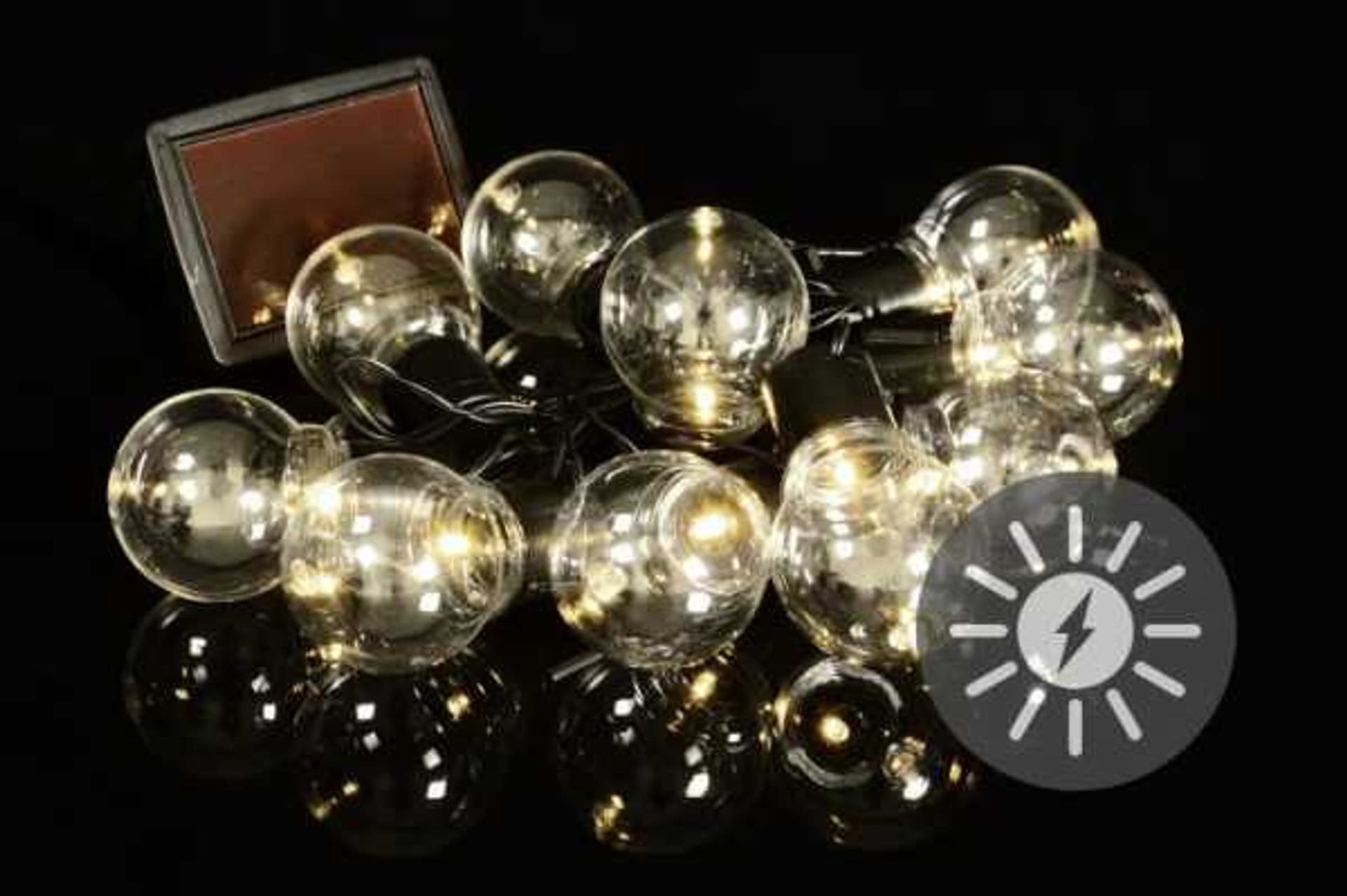 

Lampki solarne żarówki 10 LED światło ciepłe białe
