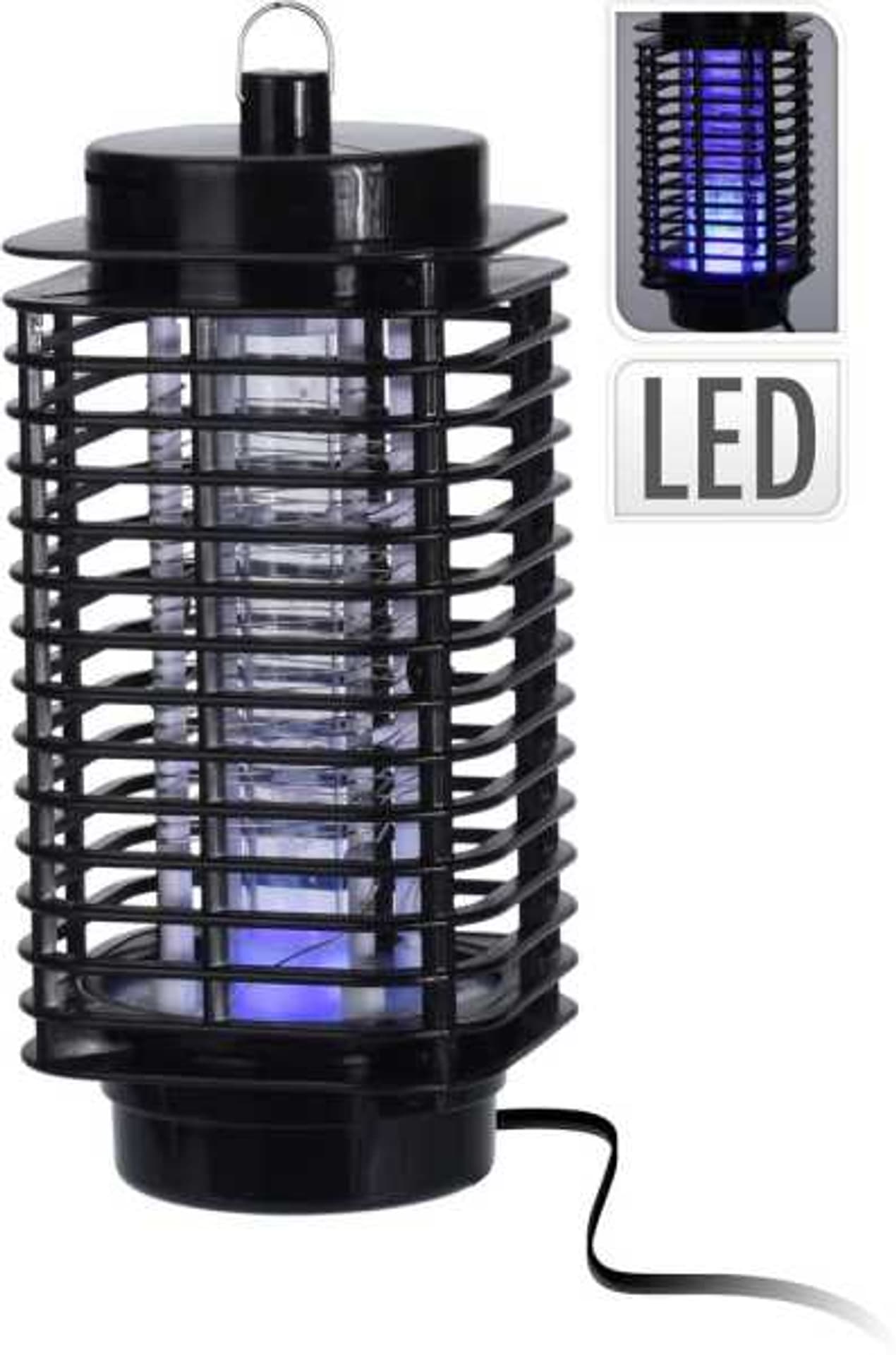 

Lampa owadobójcza na komary owady UV LED 10x10x22cm 230V
