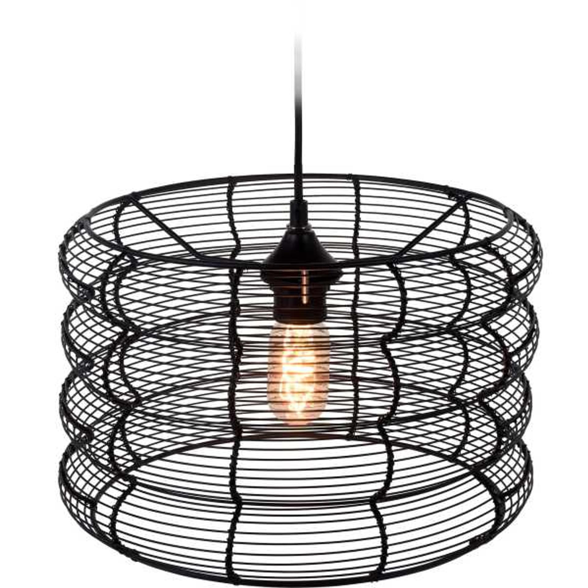 

Lampa sufitowa żyrandol lampa wisząca czarna metal 34x23cm