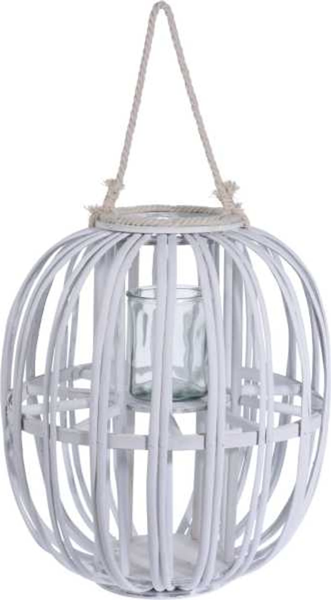 

Lampion wiklinowy latarnia biała 26x43cm