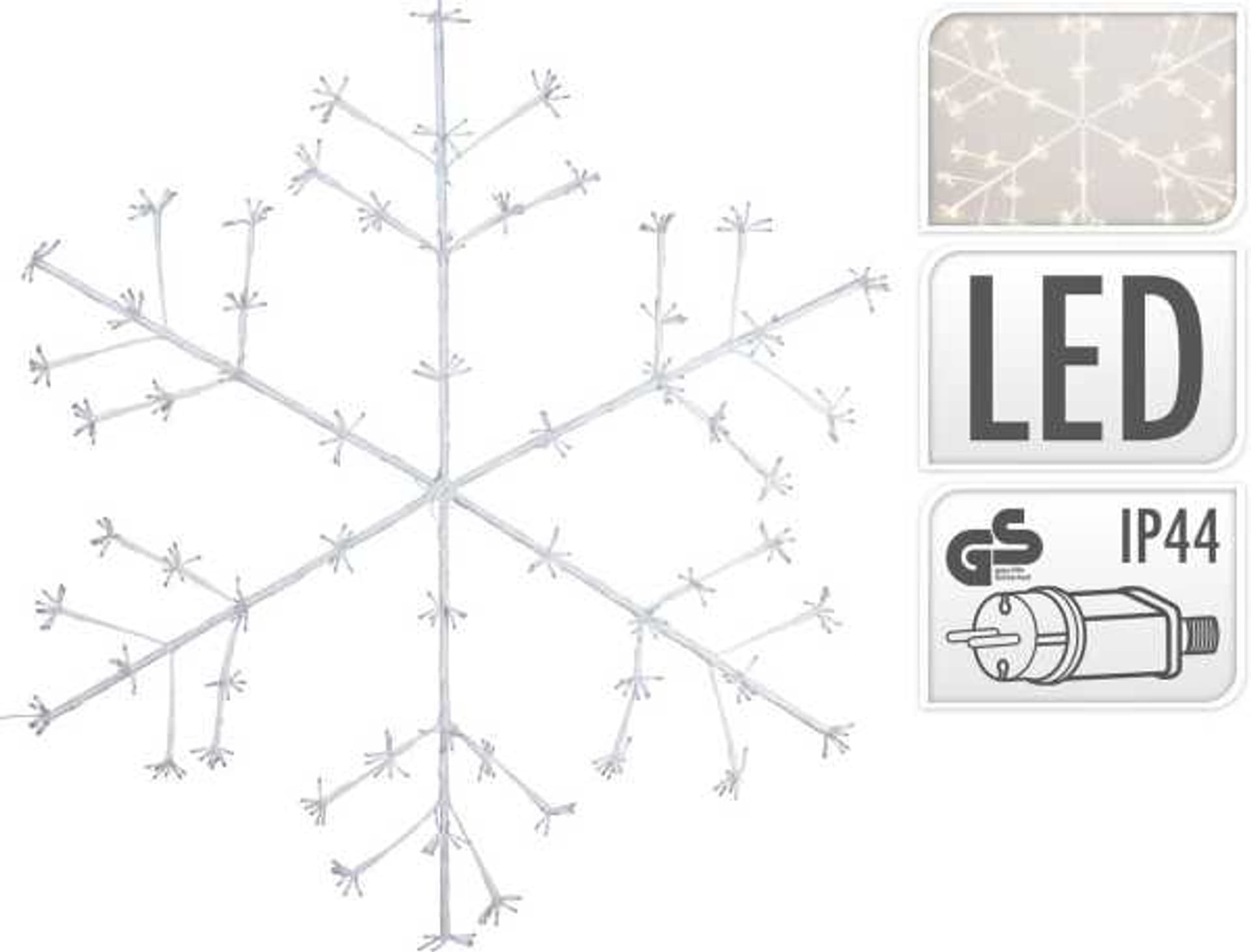 

Śnieżynka biała, ozdoba świąteczna 150cm 480LED biały ciepły wew/zew